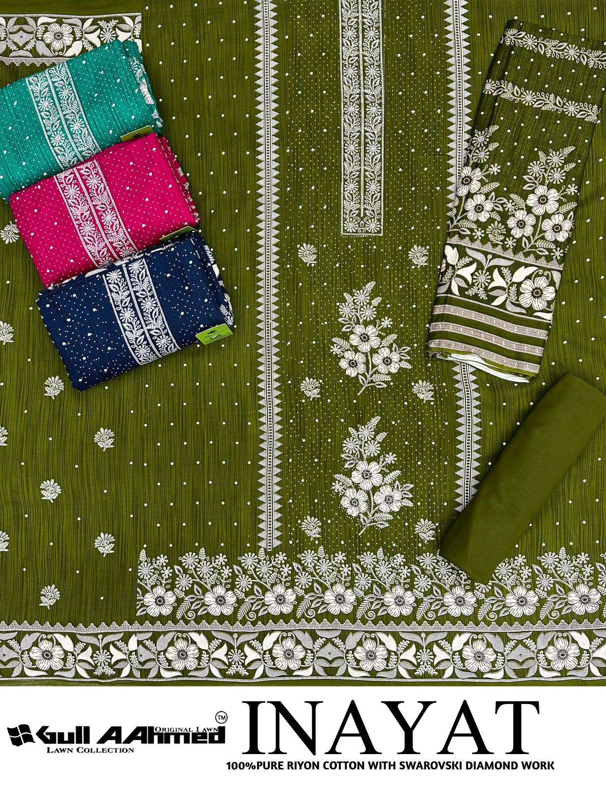 GULL AAHMED INAYAT RAYON PRINT WITH FANCY SWAROVSKI WORK SUIT