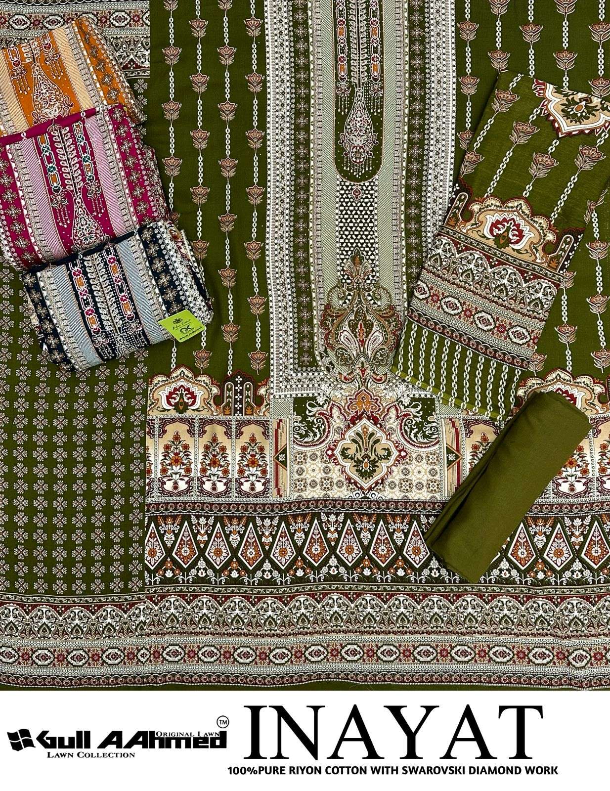 GULL AAHMED INAYAT RAYON PRINT WITH FANCY SWAROVSKI WORK SUIT