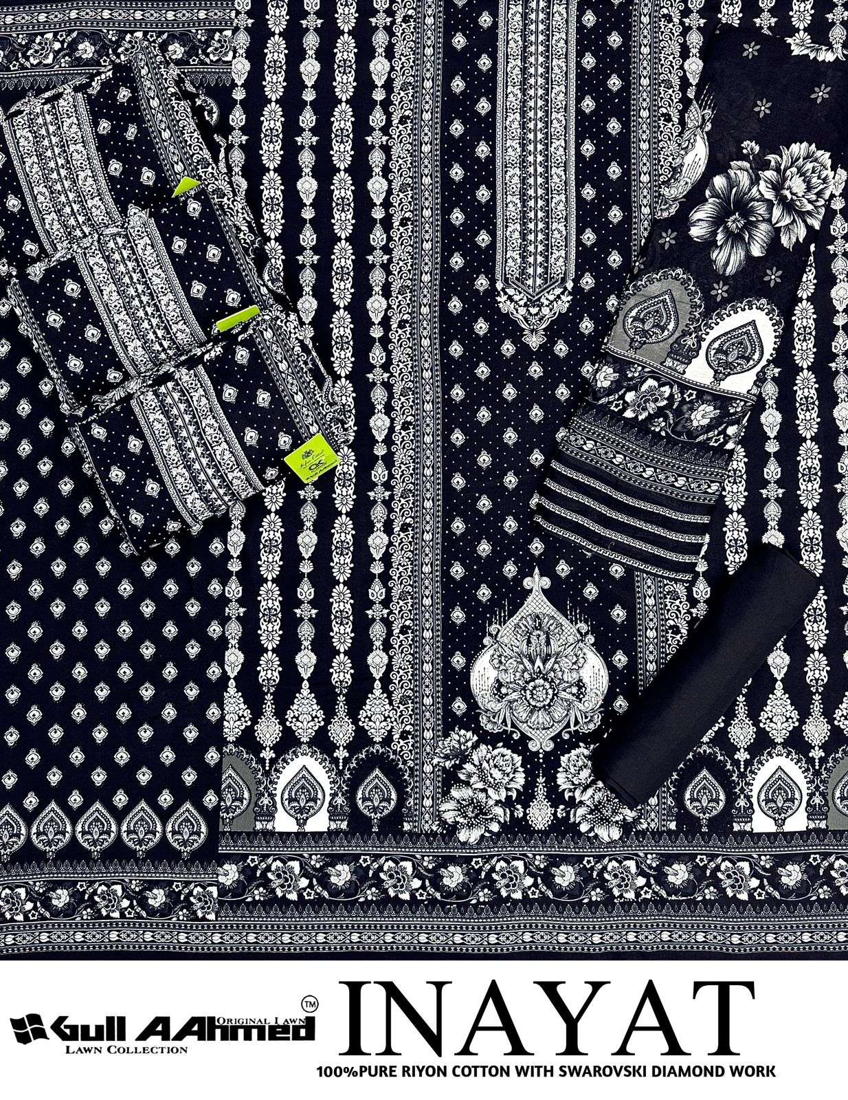 GULL AAHMED INAYAT RAYON PRINT WITH FANCY SWAROVSKI WORK SUIT