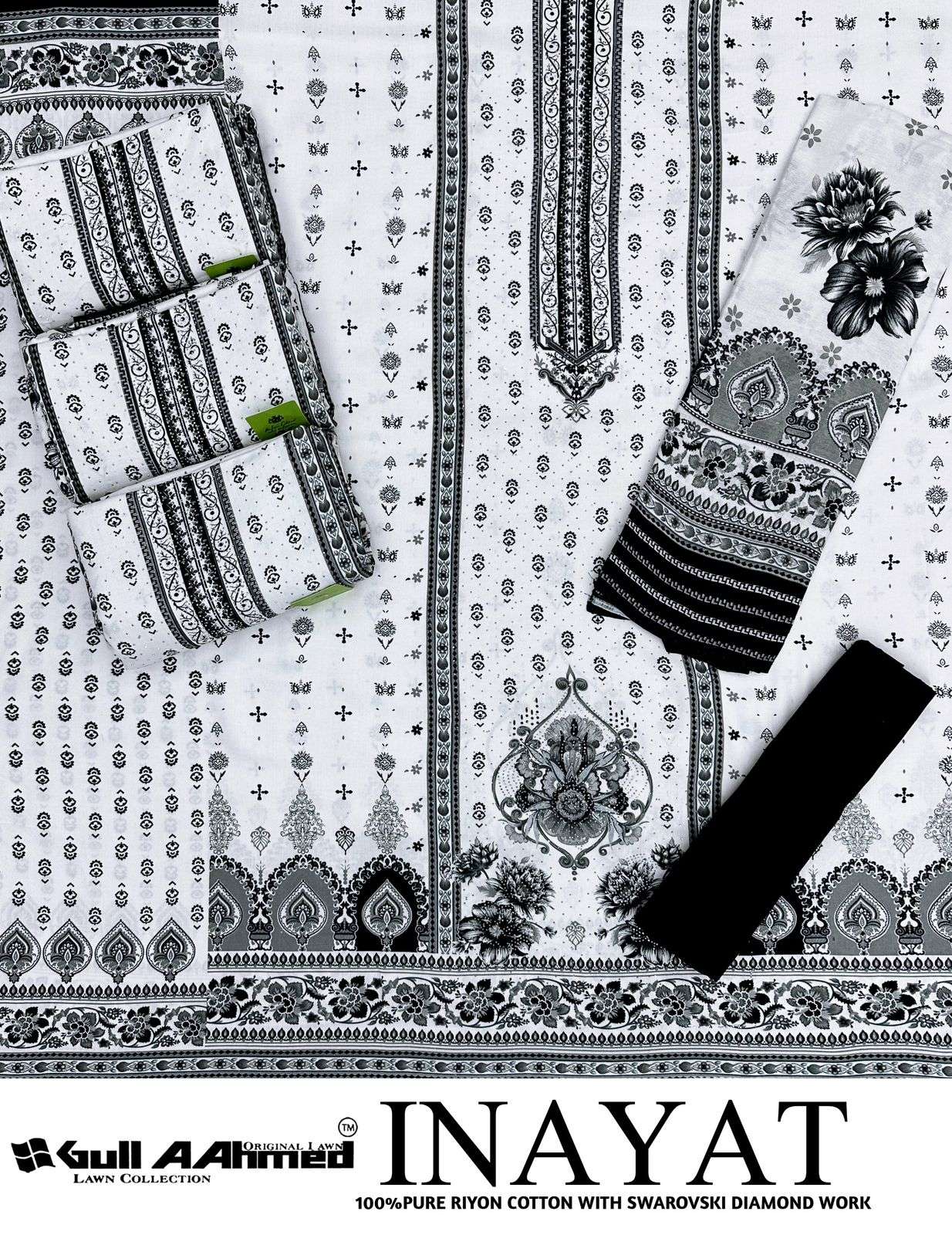 GULL AAHMED INAYAT RAYON PRINT WITH FANCY SWAROVSKI WORK SUIT