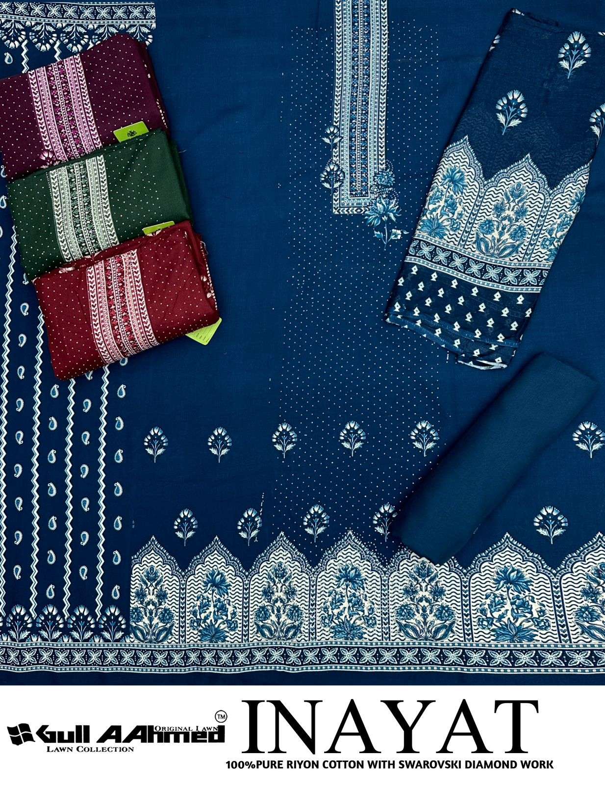 GULL AAHMED INAYAT RAYON PRINT WITH FANCY SWAROVSKI WORK SUIT