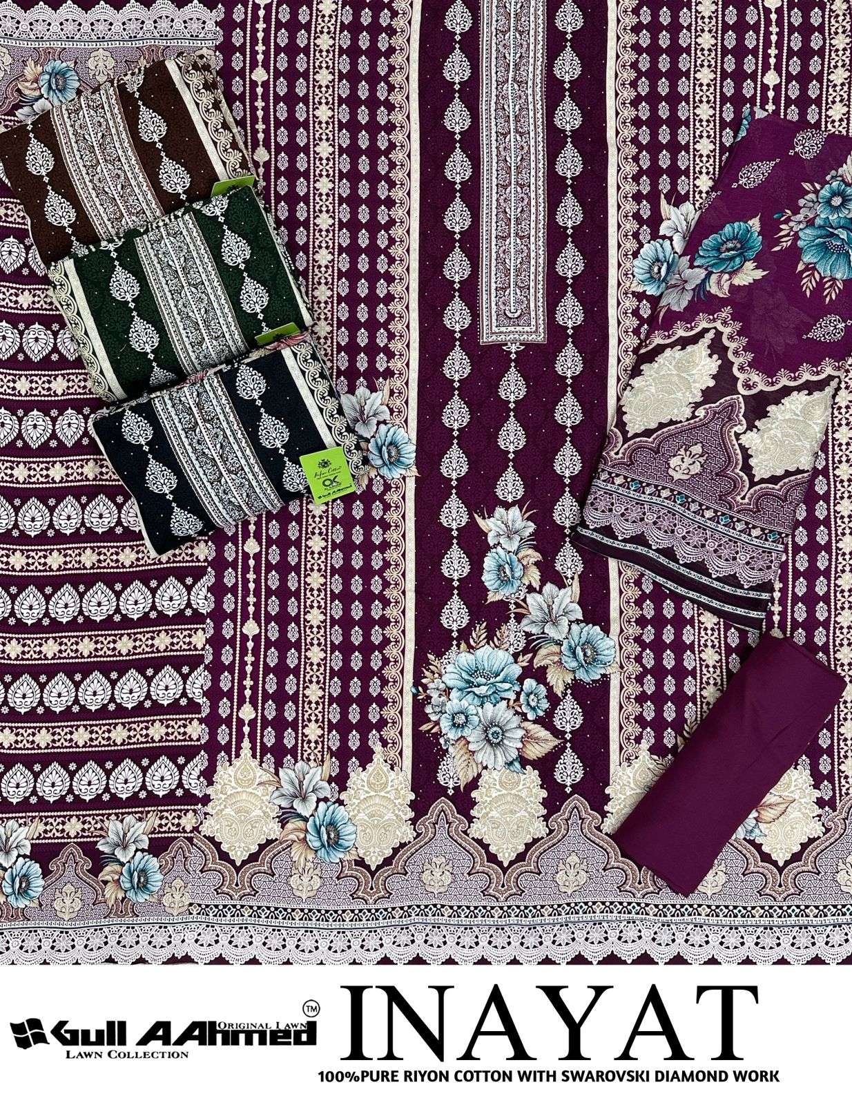 GULL AAHMED INAYAT RAYON PRINT WITH FANCY SWAROVSKI WORK SUIT