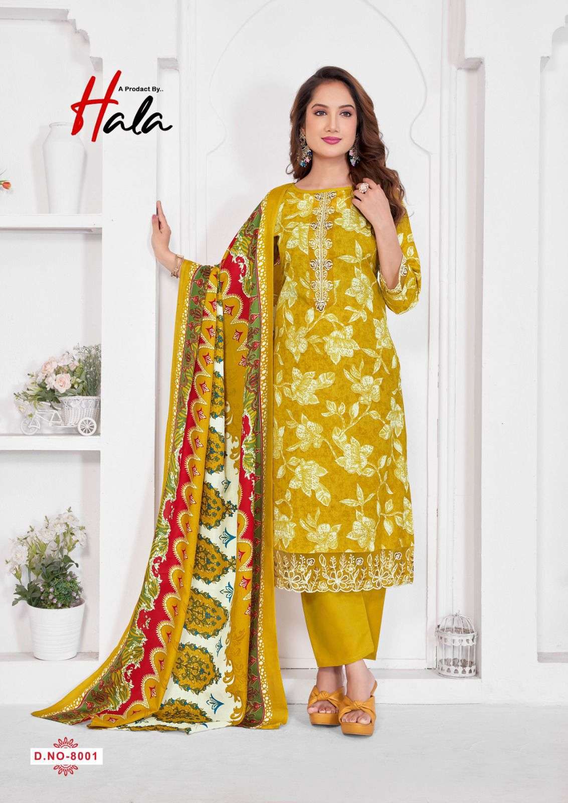HALA SUPERSTAR VOL 8 COTTON DIGITAL PRINTS WITH FANCY WORK SUIT