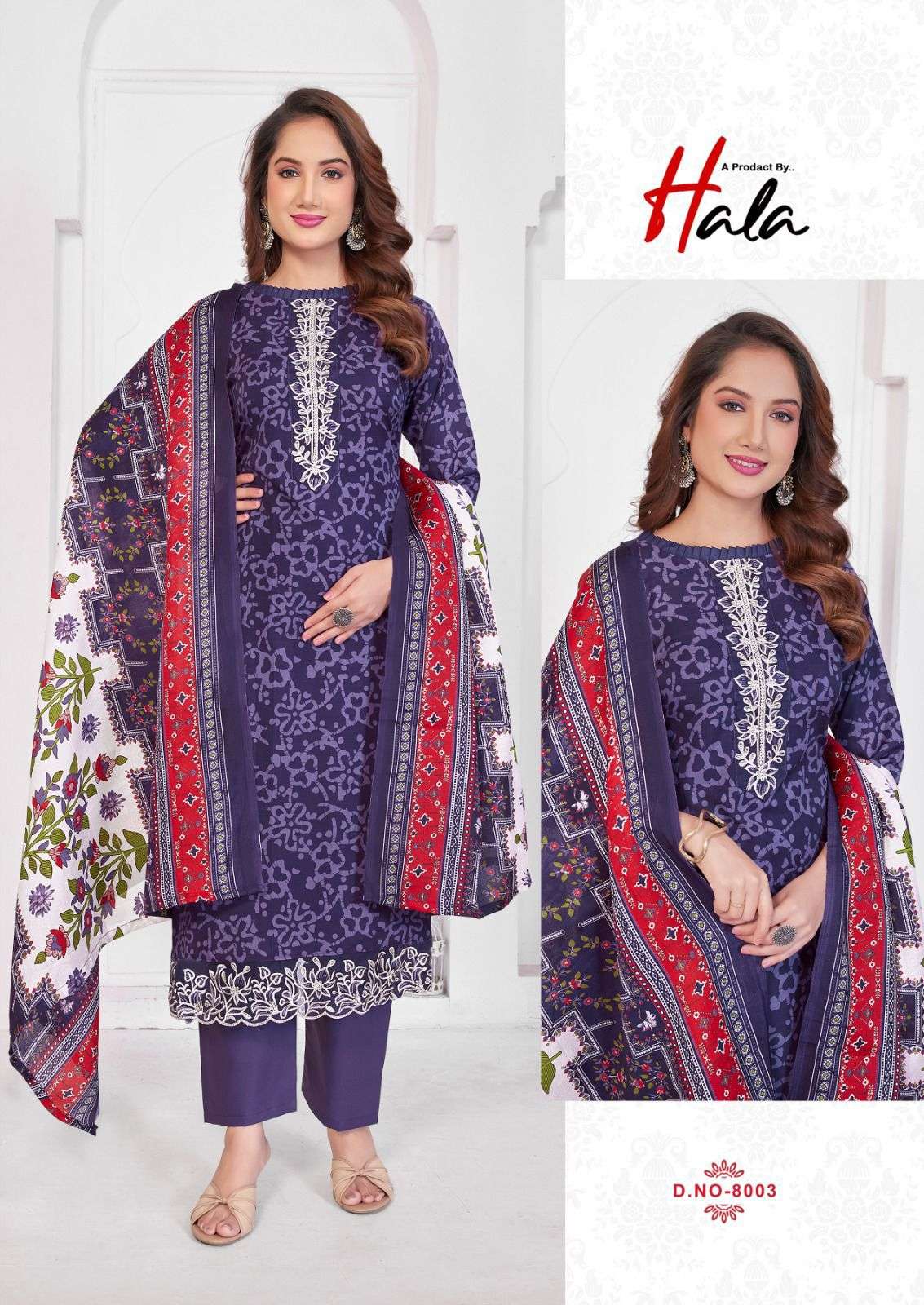 HALA SUPERSTAR VOL 8 COTTON DIGITAL PRINTS WITH FANCY WORK SUIT