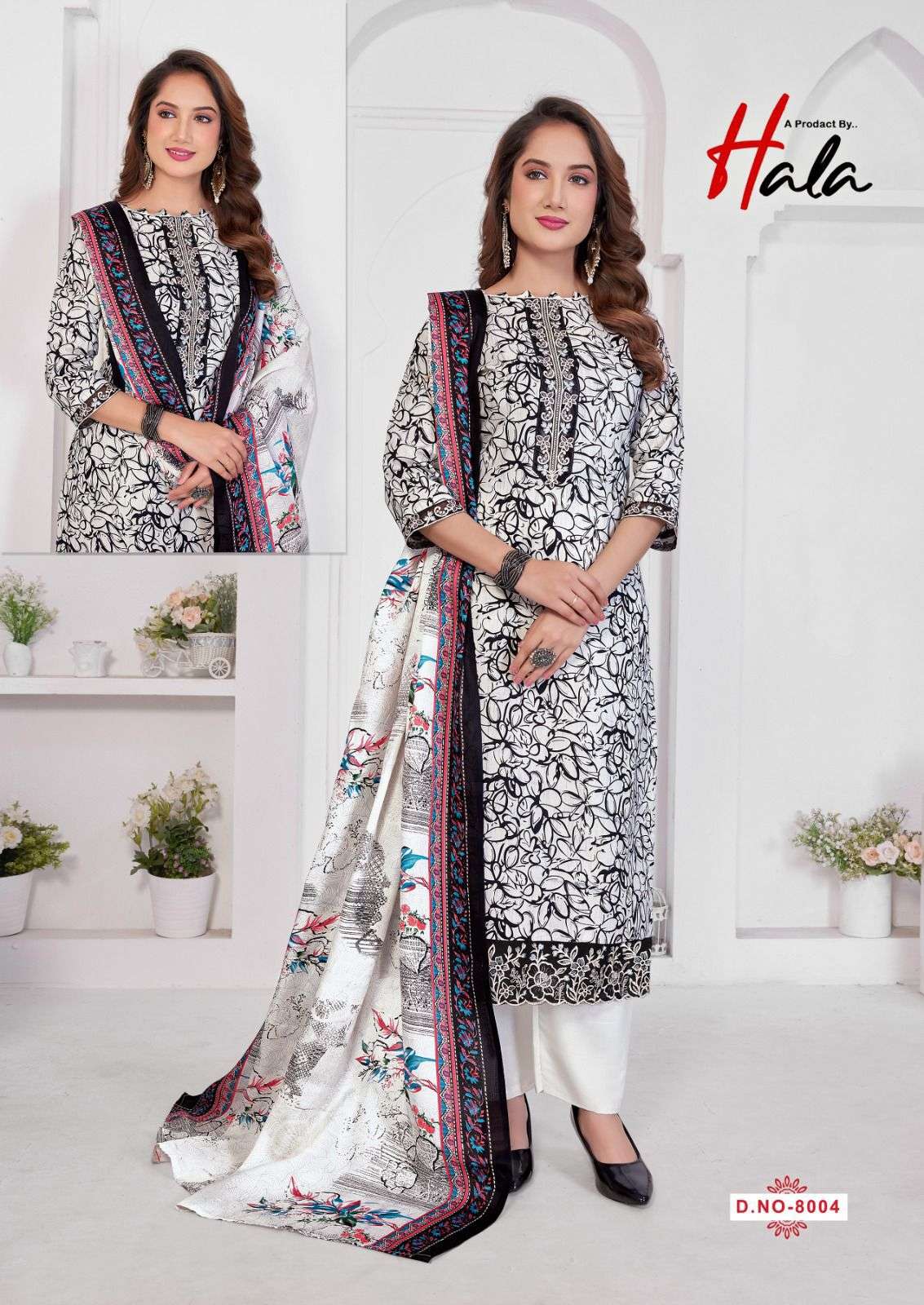HALA SUPERSTAR VOL 8 COTTON DIGITAL PRINTS WITH FANCY WORK SUIT