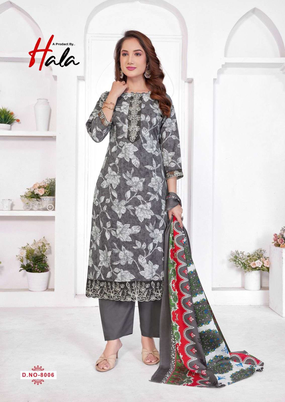 HALA SUPERSTAR VOL 8 COTTON DIGITAL PRINTS WITH FANCY WORK SUIT