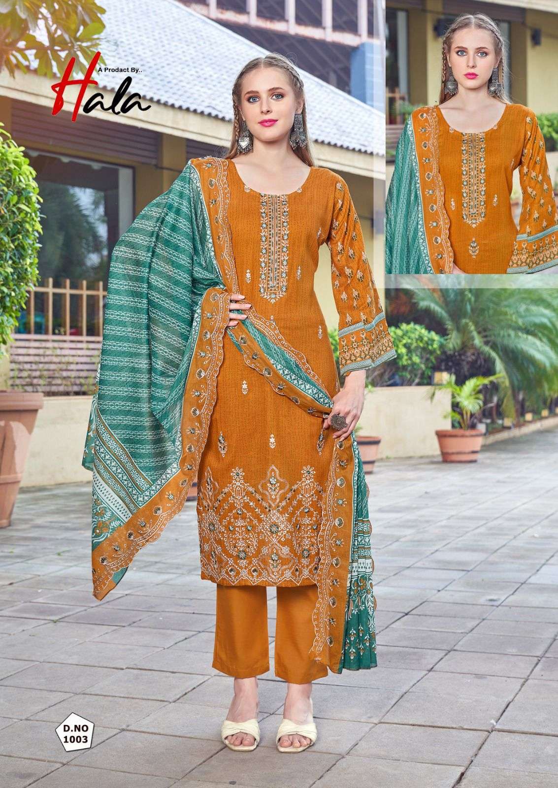 HALA TRADERS BIN SAEED LAWN COLLECTION VOL 22 COTTON PRINT WITH EMBROIDERY WORK SUIT
