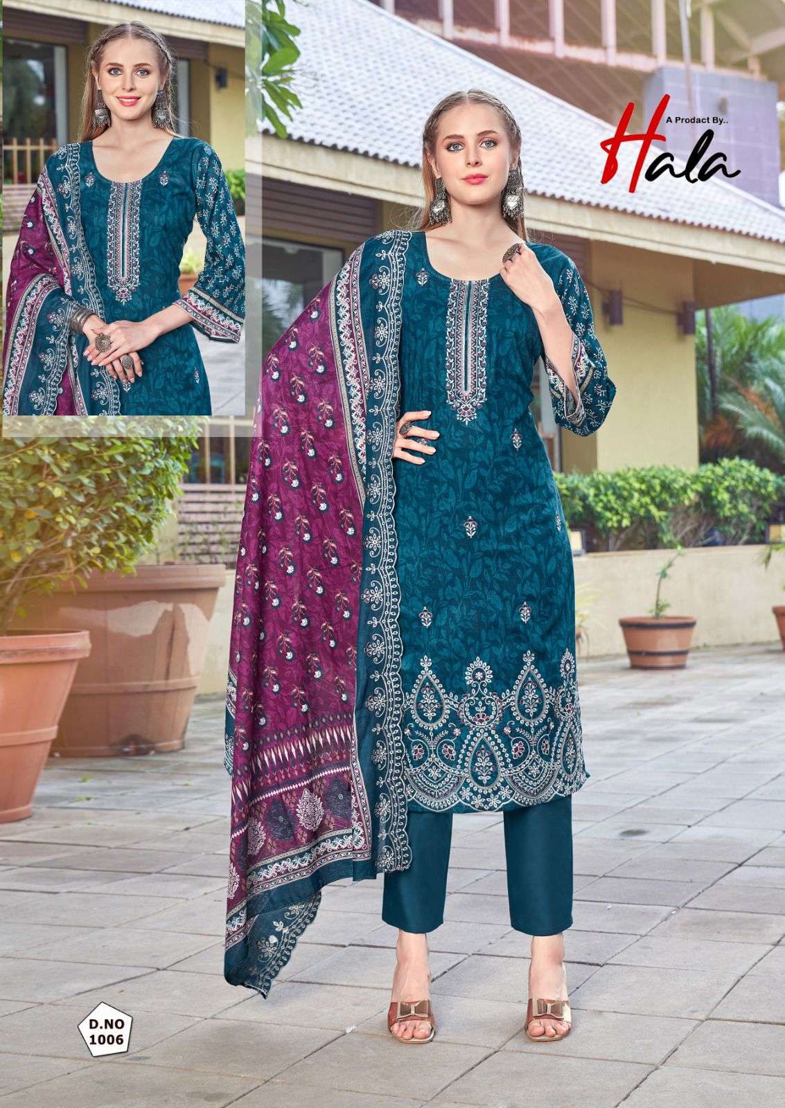 HALA TRADERS BIN SAEED LAWN COLLECTION VOL 22 COTTON PRINT WITH EMBROIDERY WORK SUIT