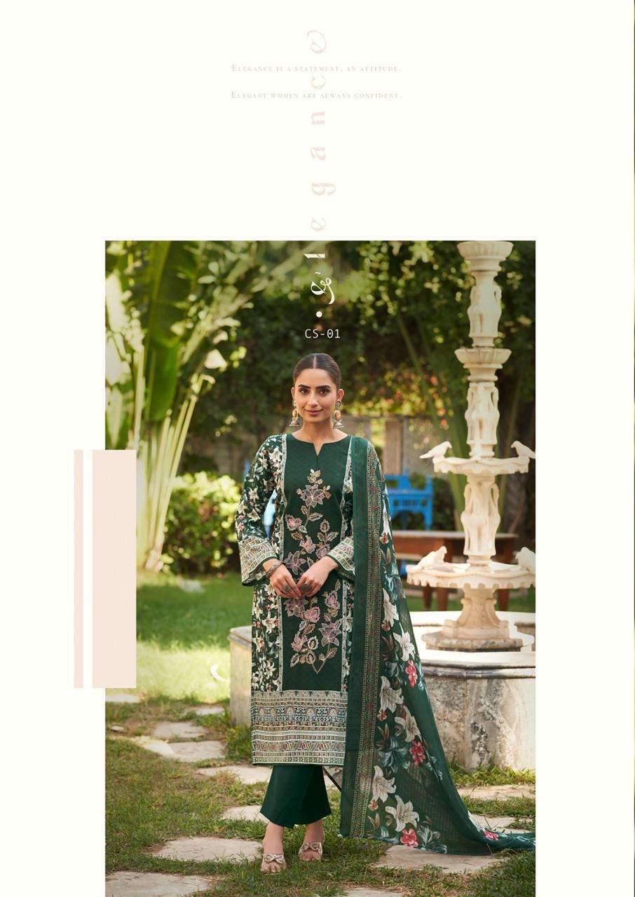 HERMITAGE CLOTHING CASHMERE VOL 4 LAWN COTTON PRINT WITH FANCY WORK SUIT