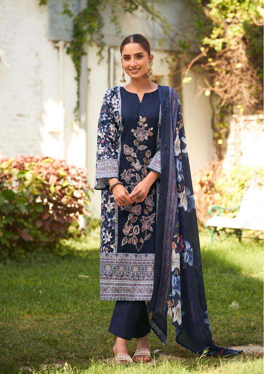 HERMITAGE CLOTHING CASHMERE VOL 4 LAWN COTTON PRINT WITH FANCY WORK SUIT