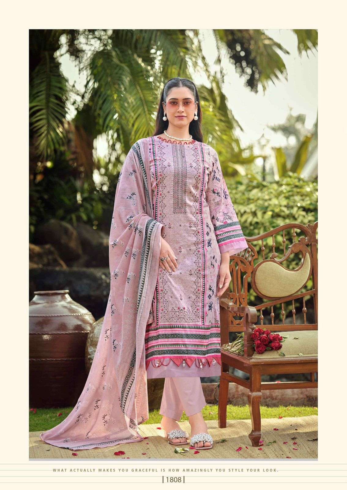 ISHAAL PRINTS EMBROIDERED VOL 18 LAWN COTTON DIGITAL PRINTS WITH FANCY WORK SUIT