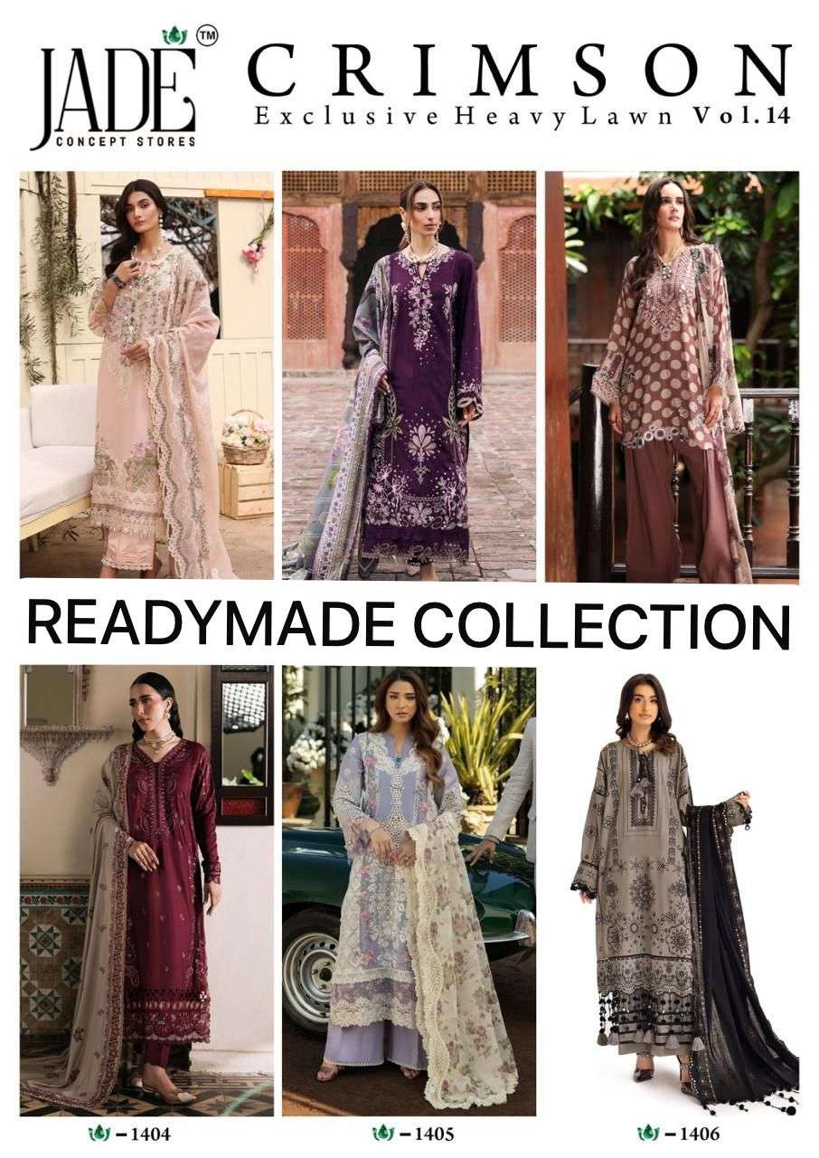 JADE CRIMSON EXCLUSIVE HEAVY LAWN COLLECTION VOL 14 READY MADE COLLECTION 