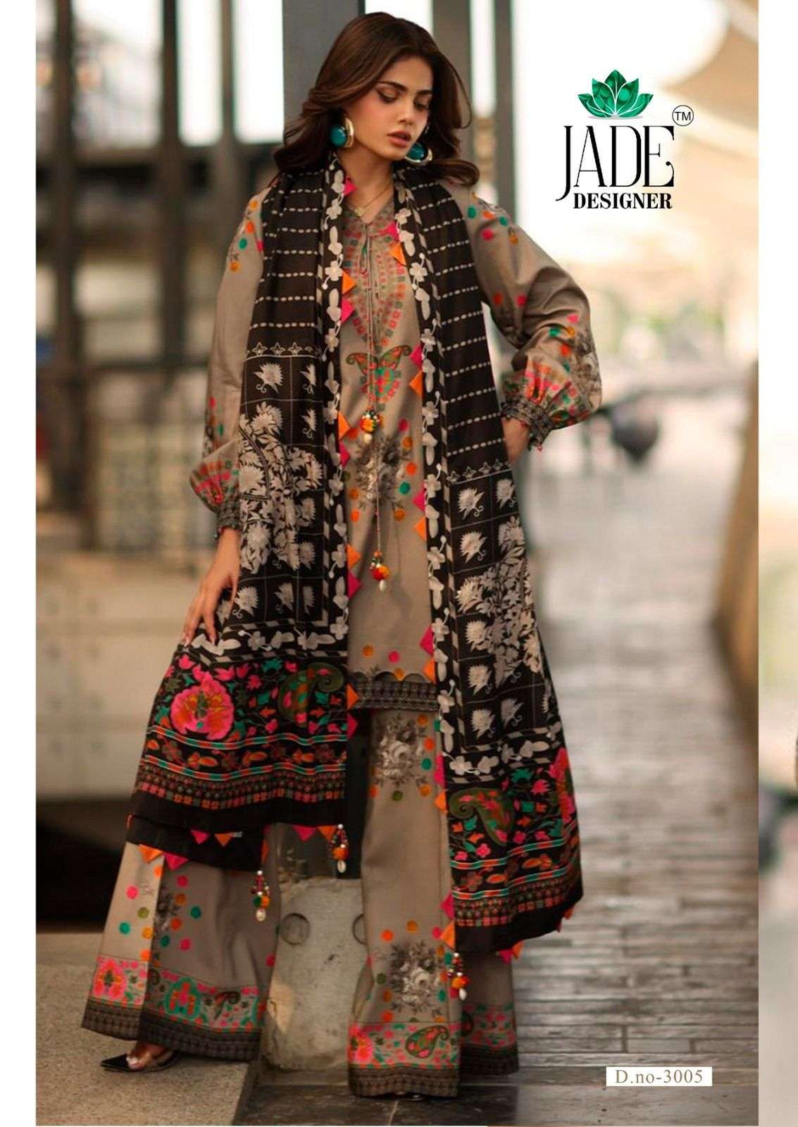 JADE DESIGNER AYESHA ZARA VOL 3 LAWN COTTON DIGITAL KARACHI PRINT SUIT