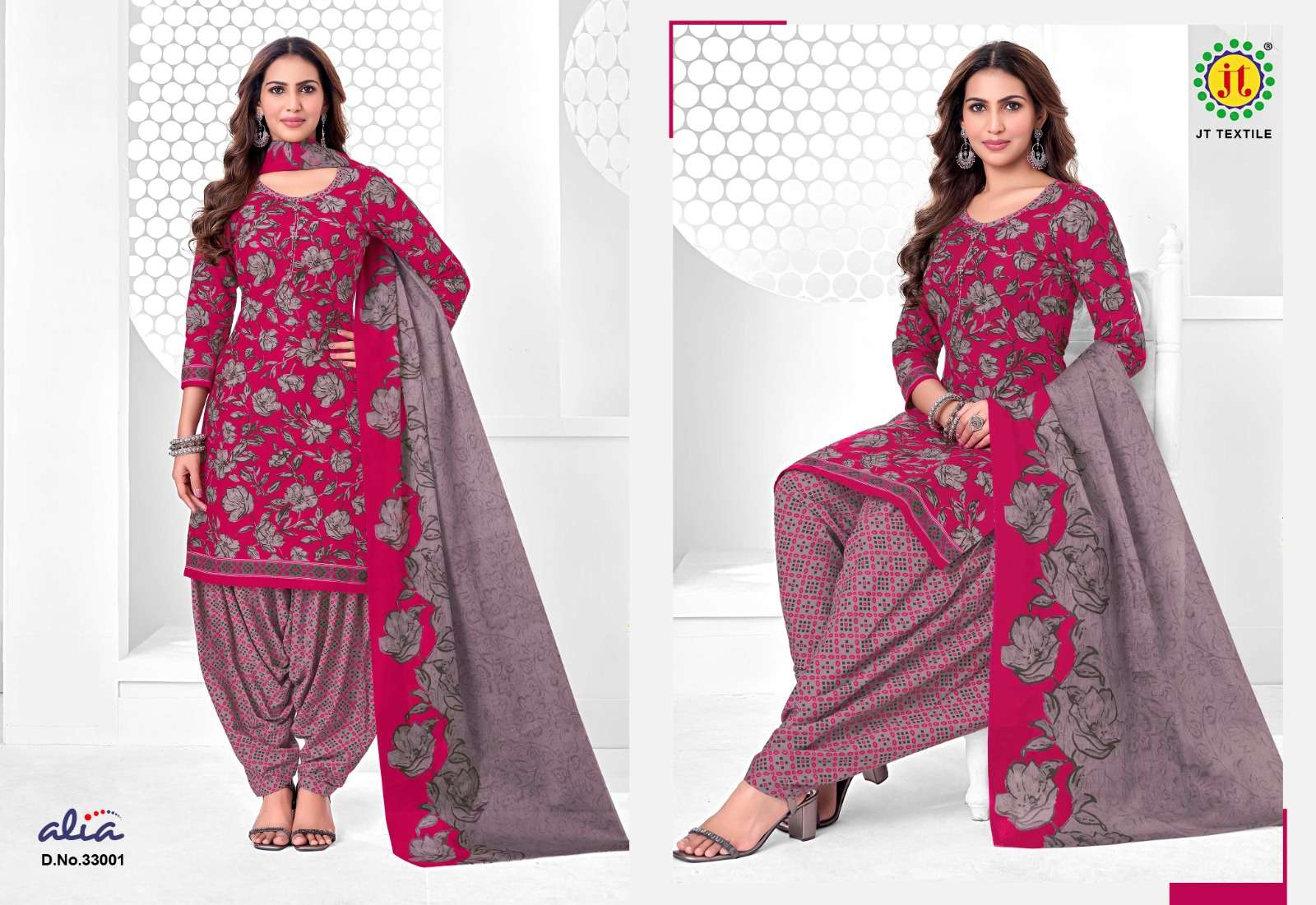 JT ALIA VOL 33 COTTON PRINTED PATIYALA DRESS