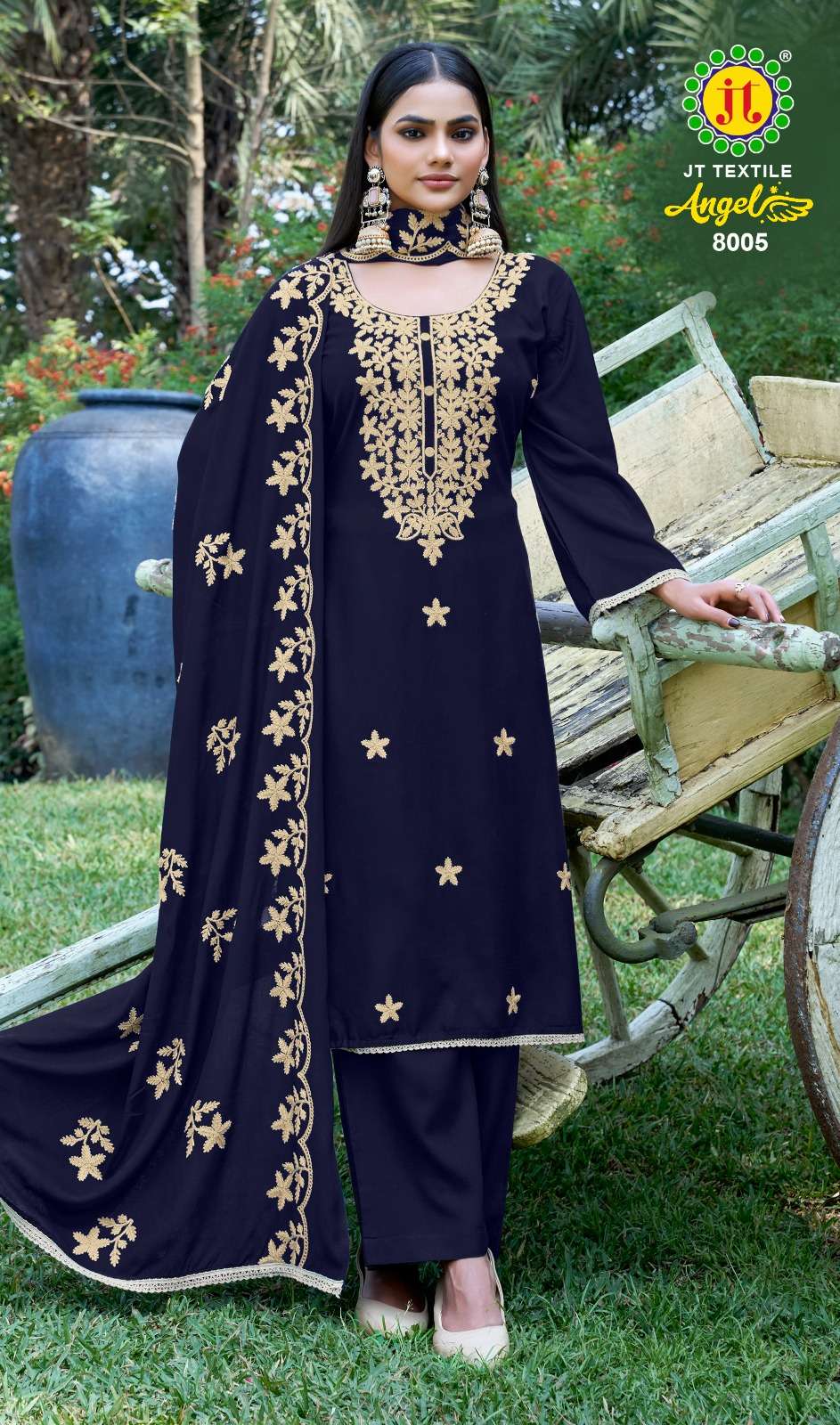 JT ANGEL VOL 8 RAYON FANCY EMBROIDERY WORK SUIT