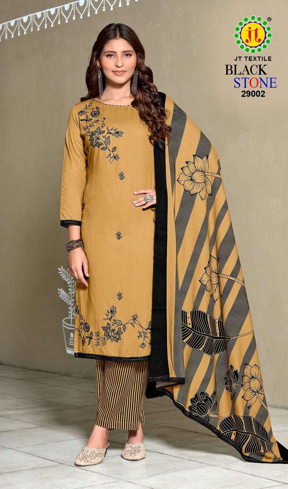 JT BLACK STONE VOL 29 RAYON FANCY WORKS LADIES SALWAR SUIT