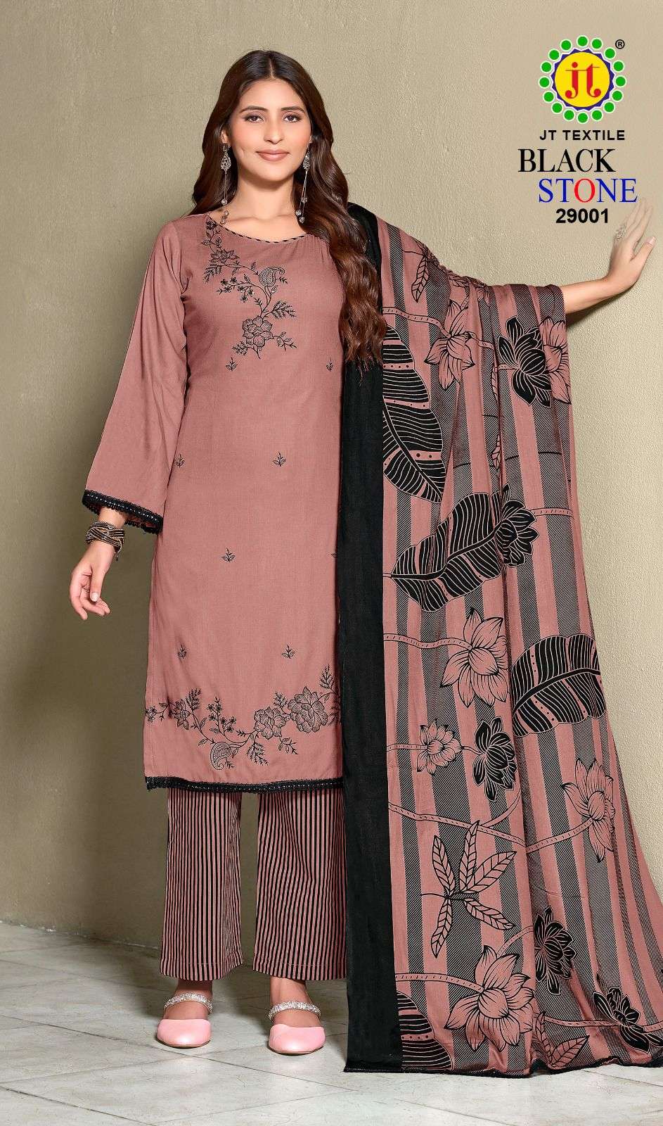 JT BLACK STONE VOL 29 RAYON FANCY WORKS LADIES SALWAR SUIT