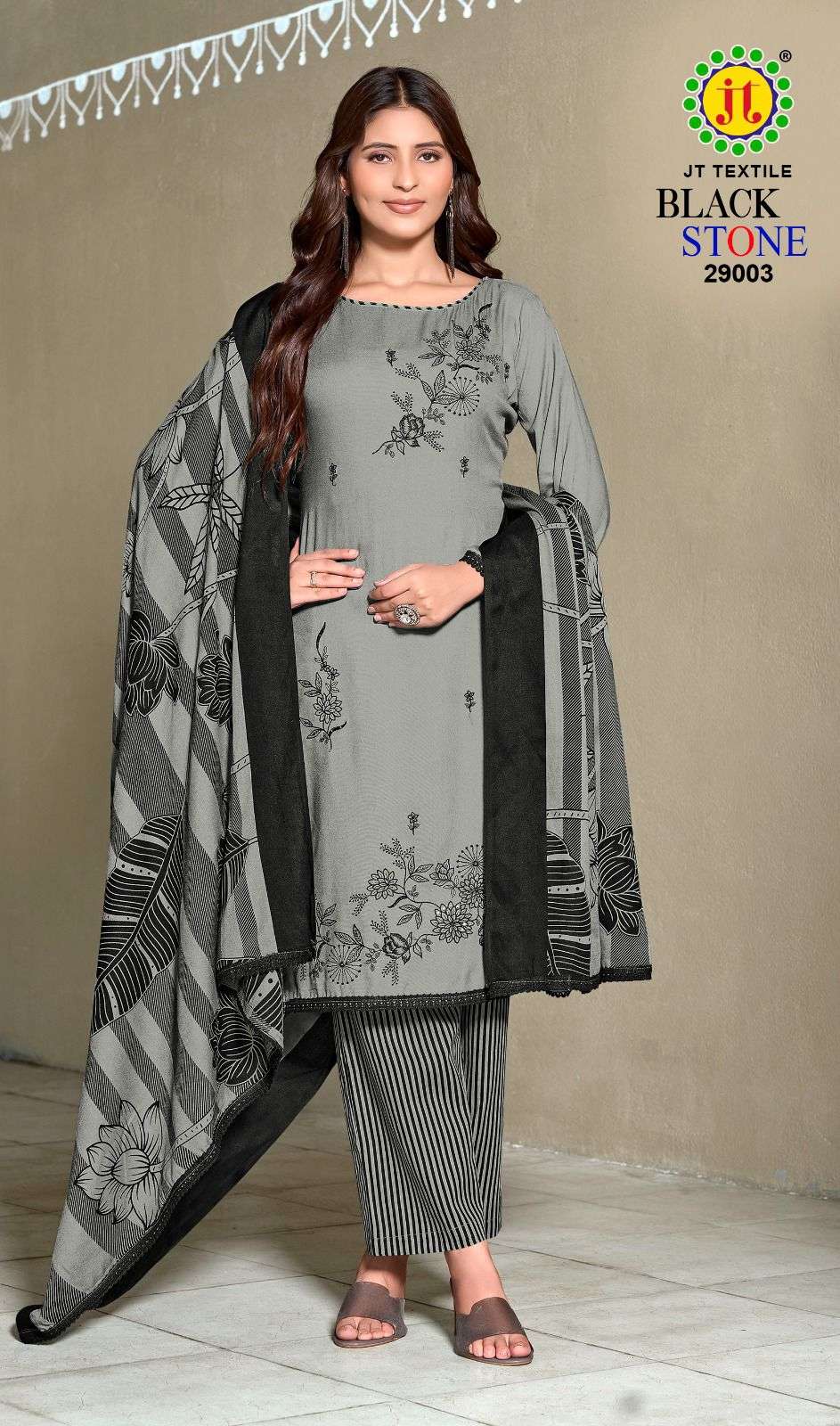 JT BLACK STONE VOL 29 RAYON FANCY WORKS LADIES SALWAR SUIT