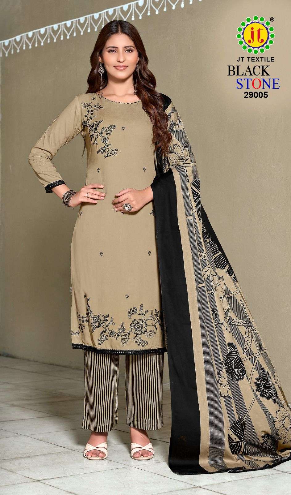 JT BLACK STONE VOL 29 RAYON FANCY WORKS LADIES SALWAR SUIT