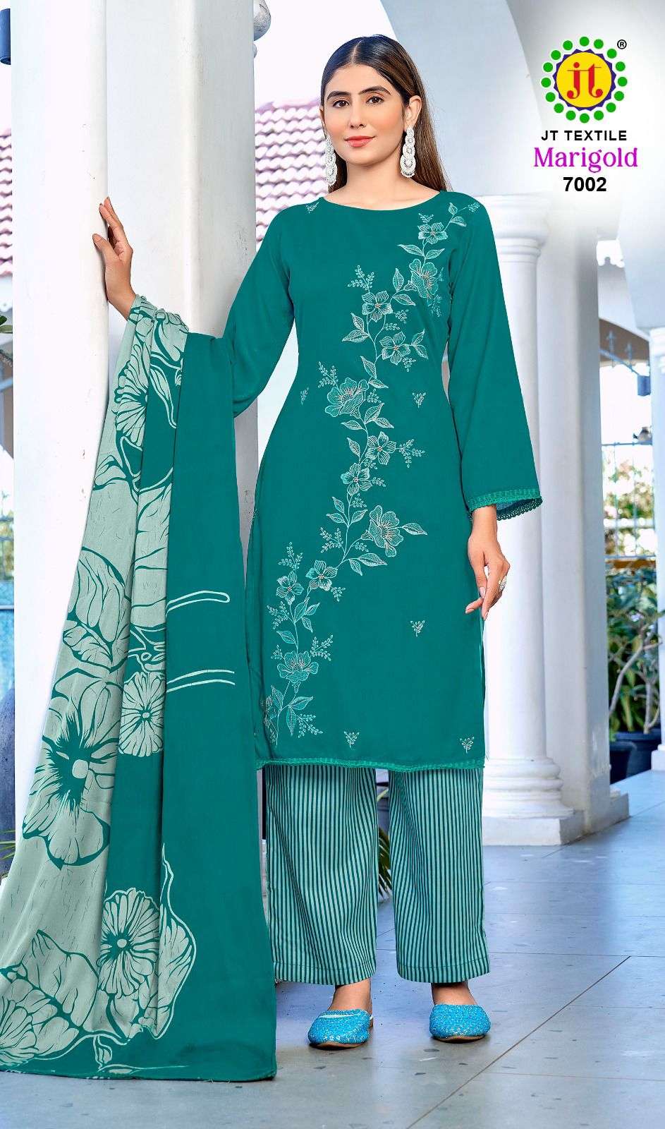 JT MARIGOLD VOL 7 RAYON FANCY WORKS LADIES SALWAR SUIT