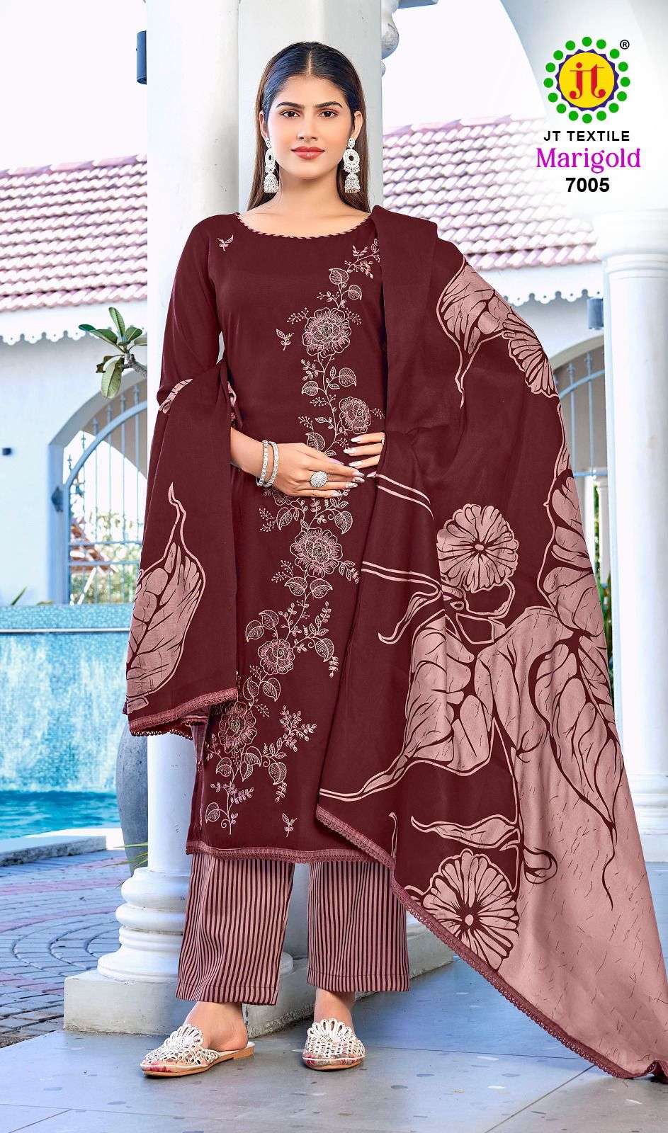 JT MARIGOLD VOL 7 RAYON FANCY WORKS LADIES SALWAR SUIT