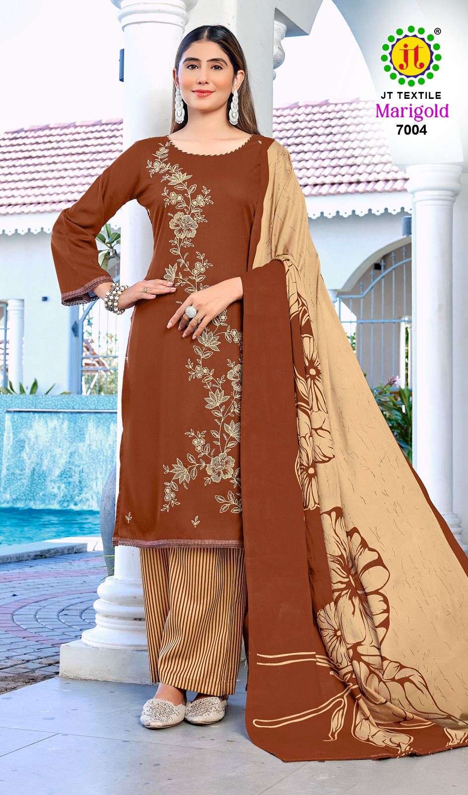 JT MARIGOLD VOL 7 RAYON FANCY WORKS LADIES SALWAR SUIT