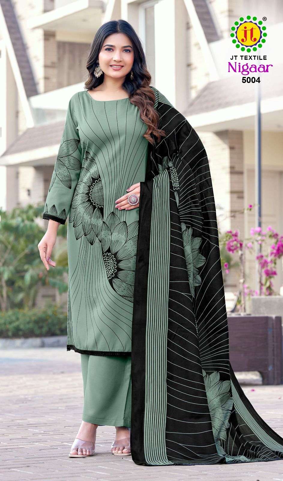 JT NIGAAR VOL 5 RAYON FANCY WORKS LADIES SALWAR SUIT