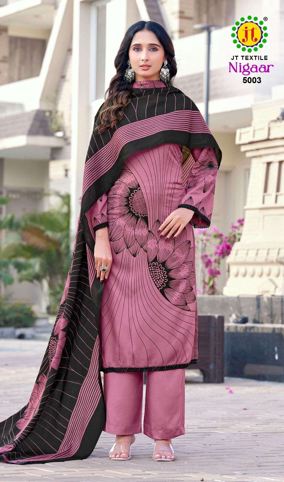 JT NIGAAR VOL 5 RAYON FANCY WORKS LADIES SALWAR SUIT