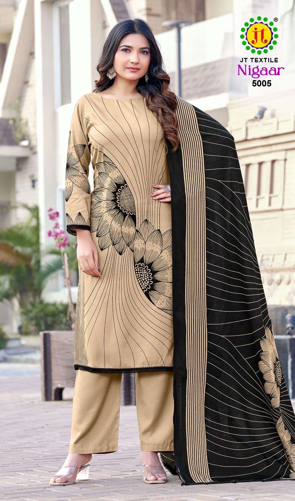JT NIGAAR VOL 5 RAYON FANCY WORKS LADIES SALWAR SUIT