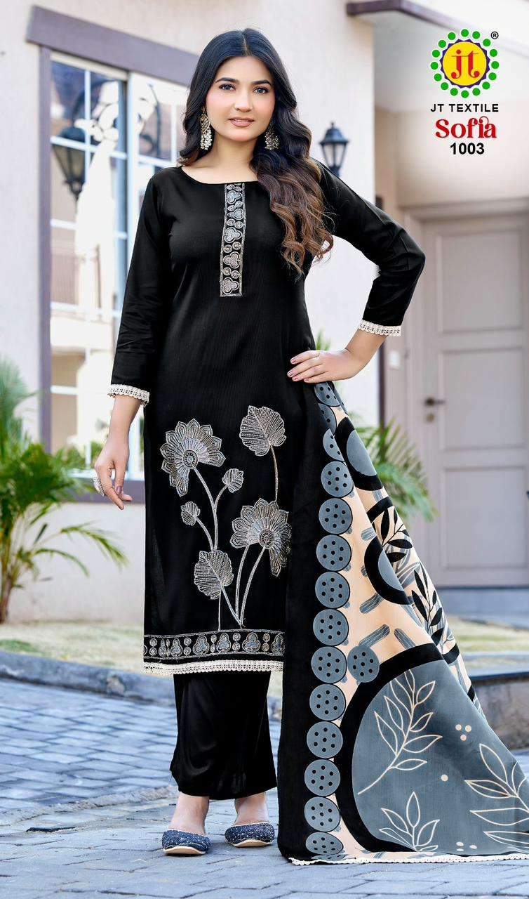 JT SOFIA RAYON FANCY PREMIUM WORKS LADIES SALWAR SUIT