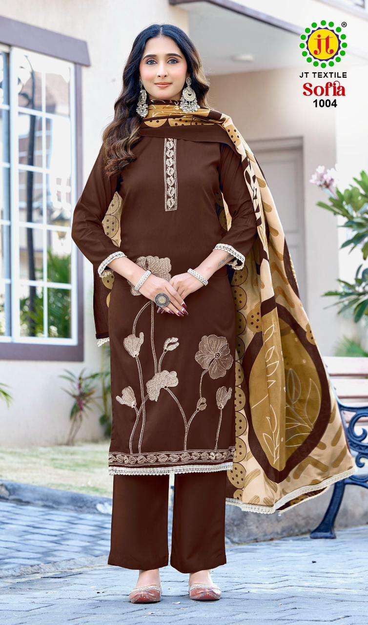 JT SOFIA RAYON FANCY PREMIUM WORKS LADIES SALWAR SUIT