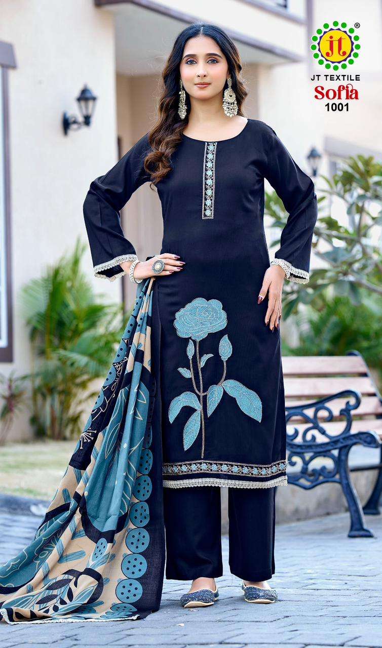JT SOFIA RAYON FANCY PREMIUM WORKS LADIES SALWAR SUIT