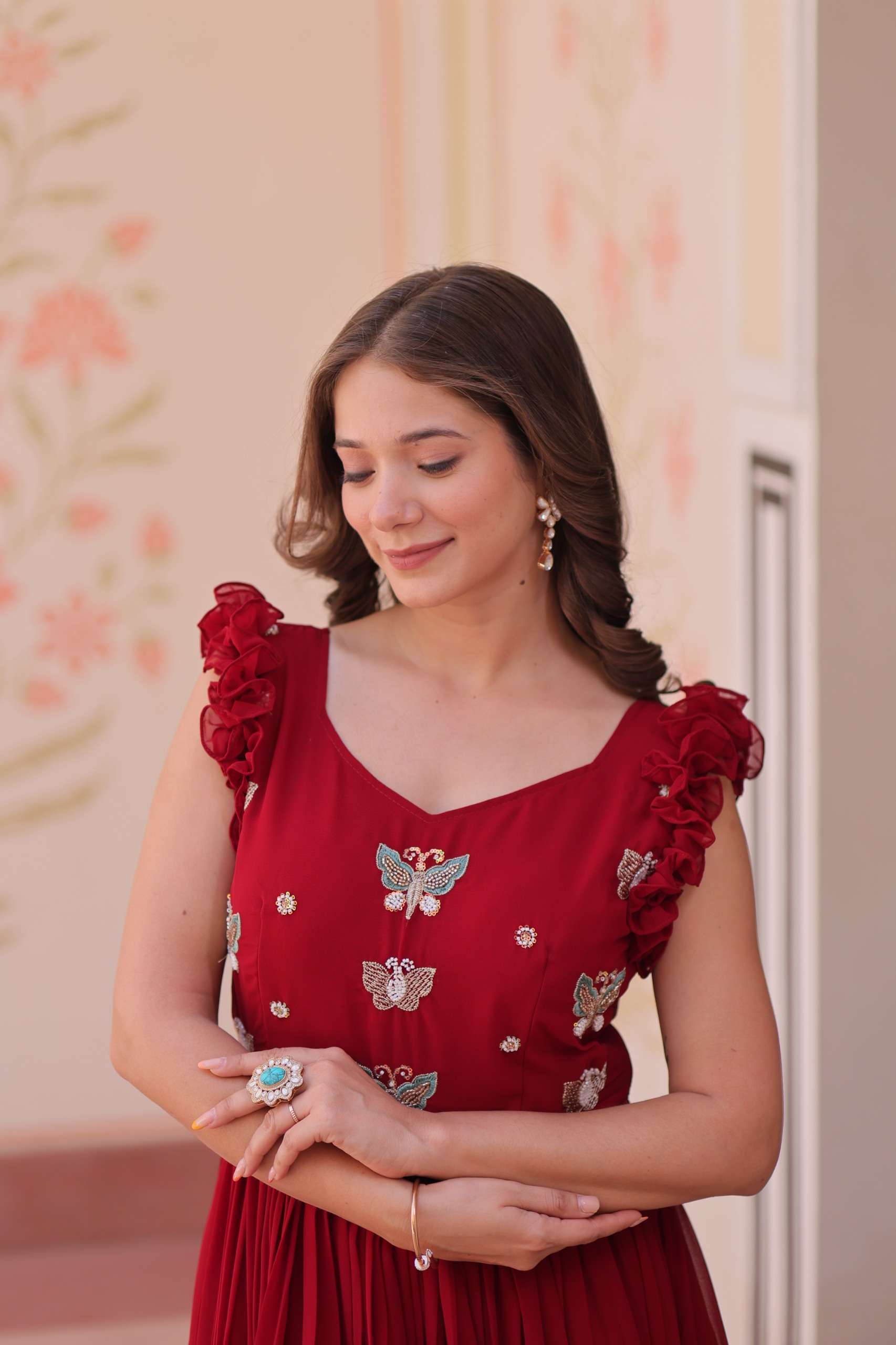 KA 1174 GEORGETTE PREETY LOOKS PARTY WEAR GOWN