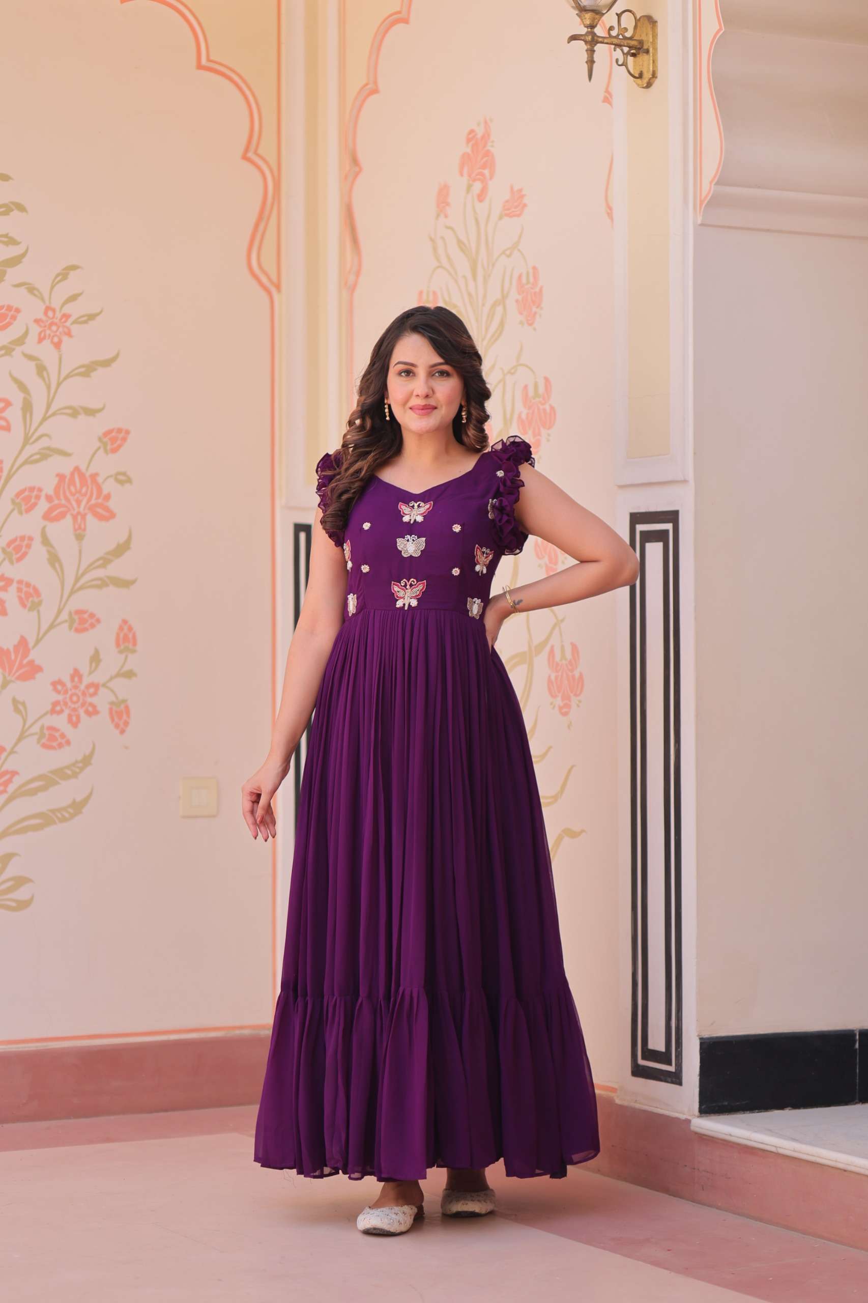 KA 1174 GEORGETTE PREETY LOOKS PARTY WEAR GOWN