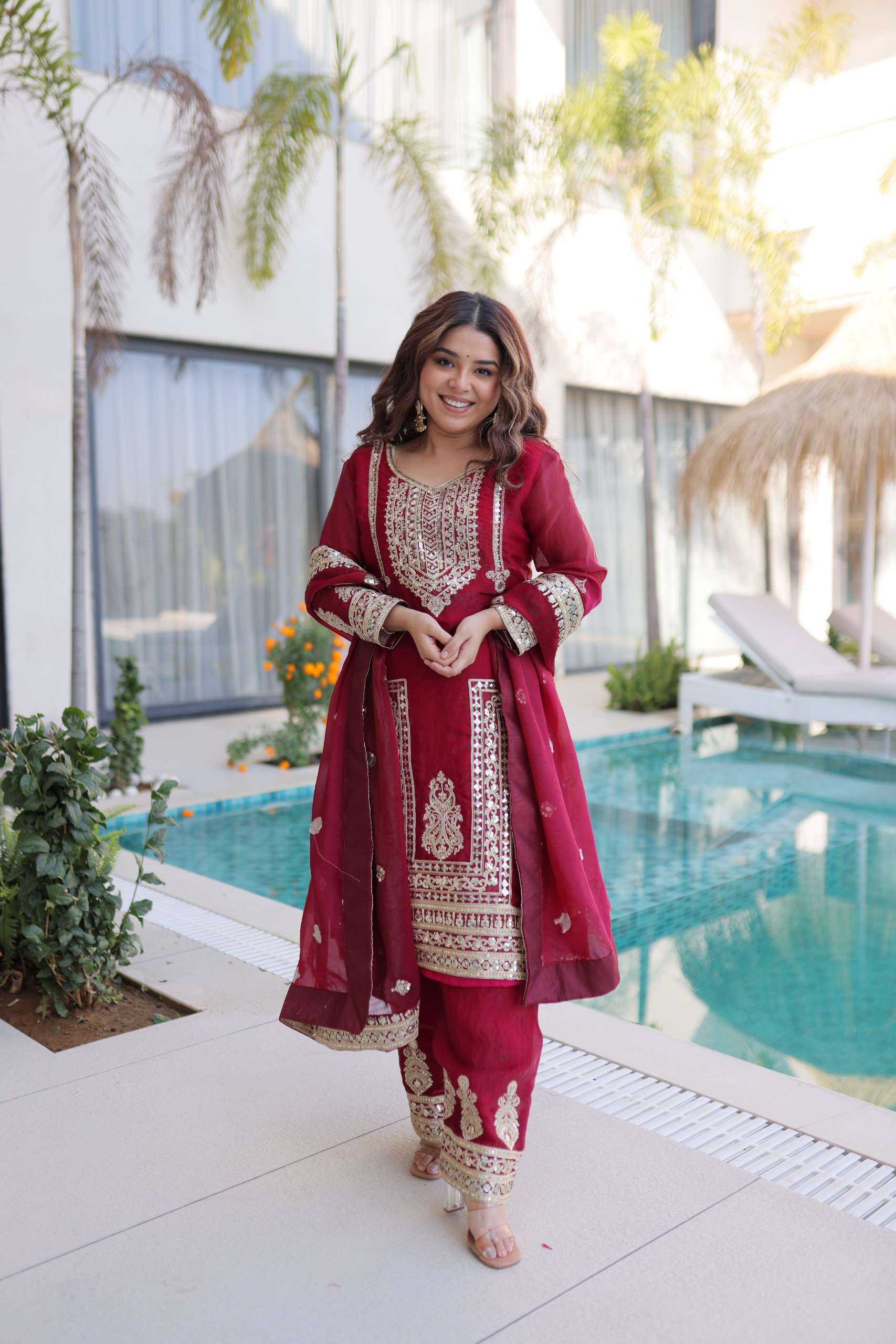 KA 1232 SILK DESIGNER PARTY WEAR LADIES SUIT