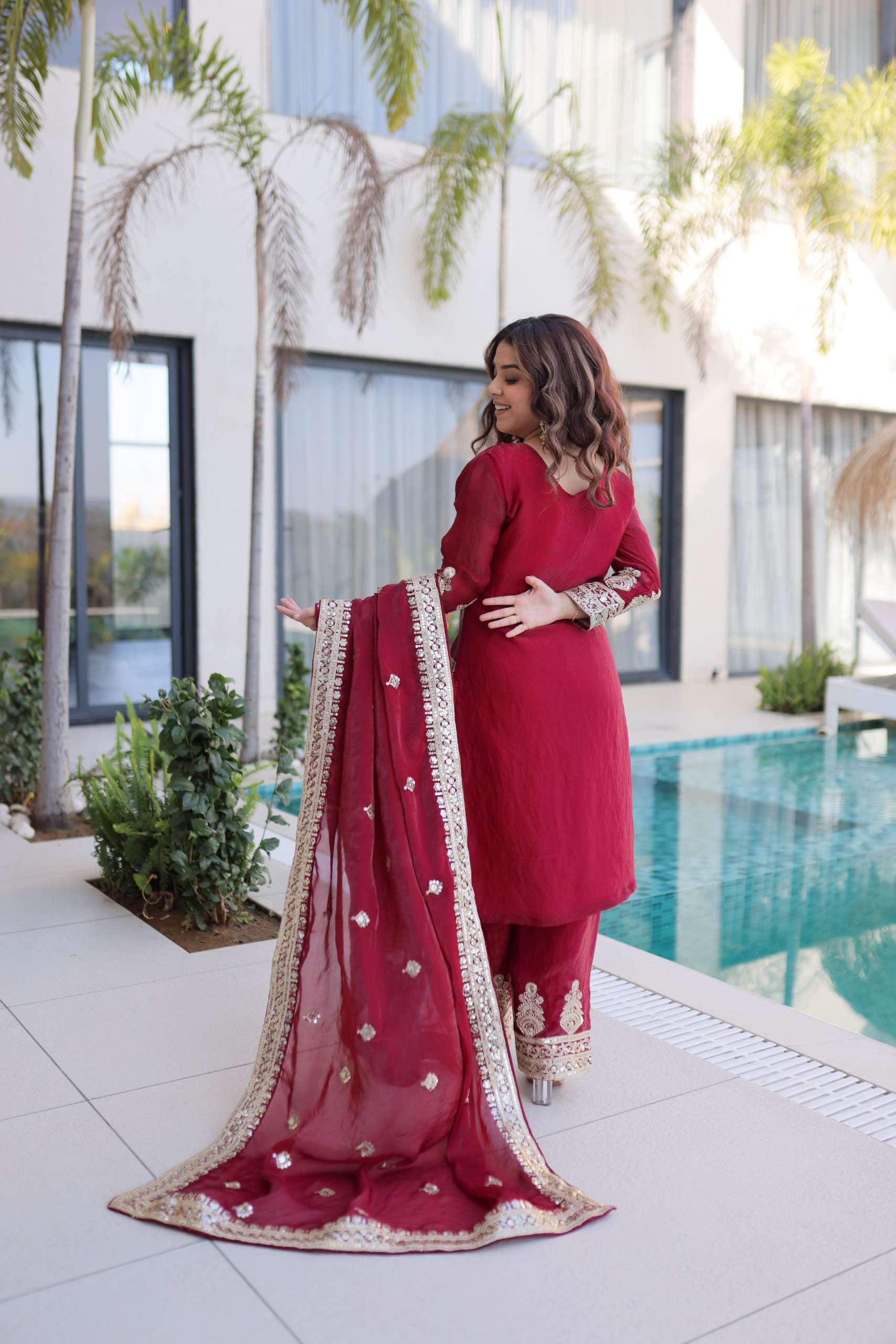 KA 1232 SILK DESIGNER PARTY WEAR LADIES SUIT