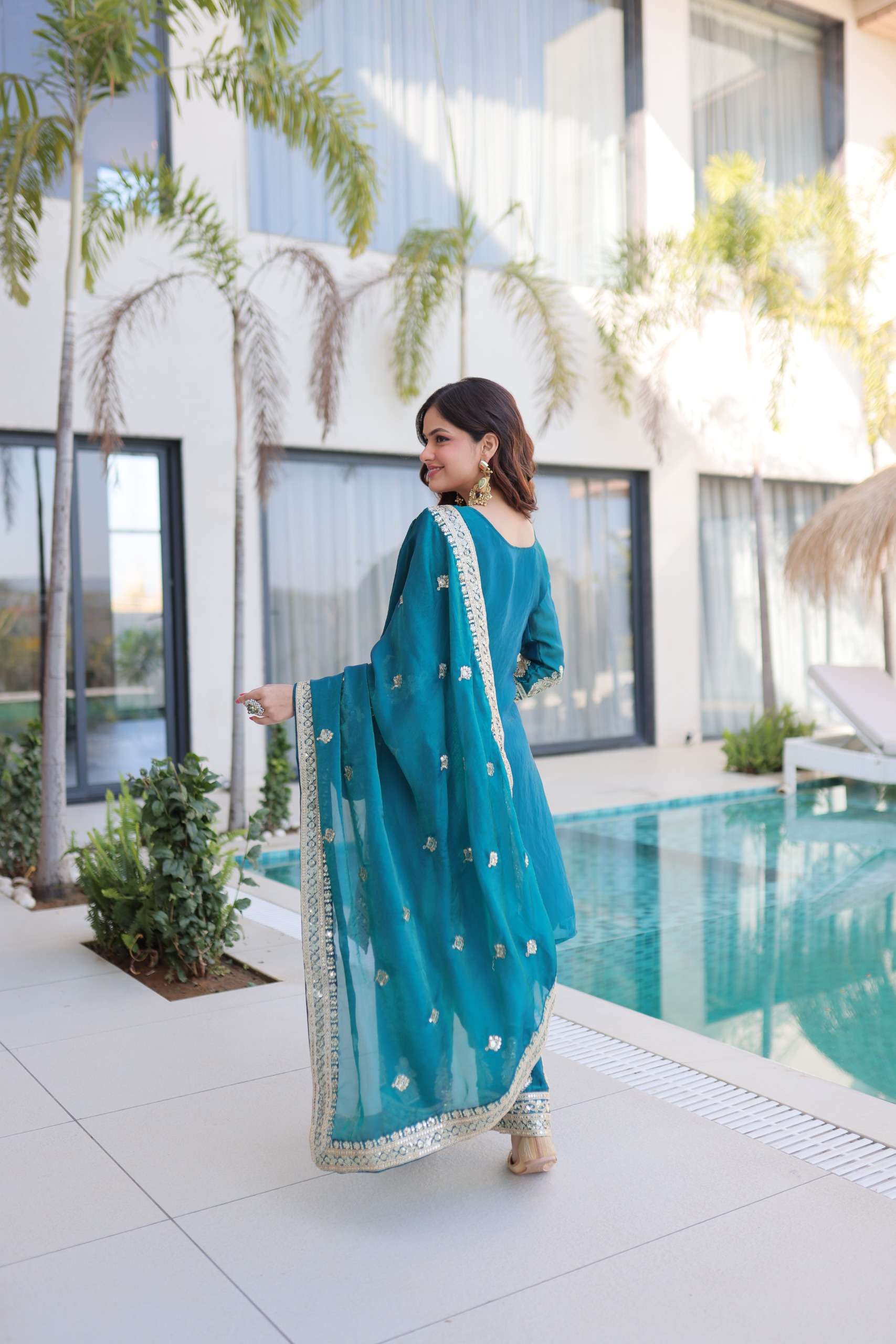 KA 1232 SILK DESIGNER PARTY WEAR LADIES SUIT