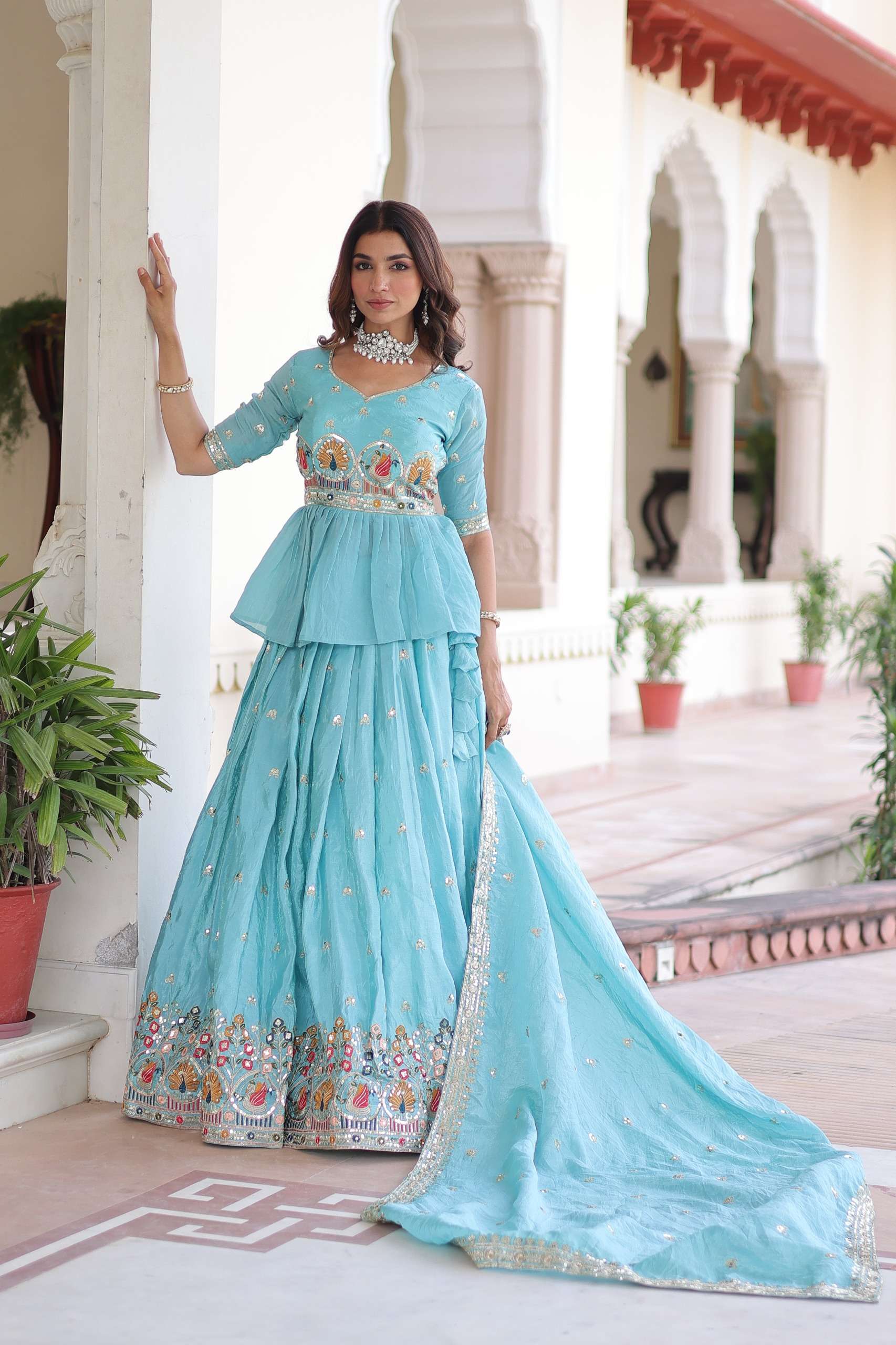 KA 5058 BEAUTIFUL LOOK A FESTIVE WEAR READY MADE LEHENGA CHOLI 