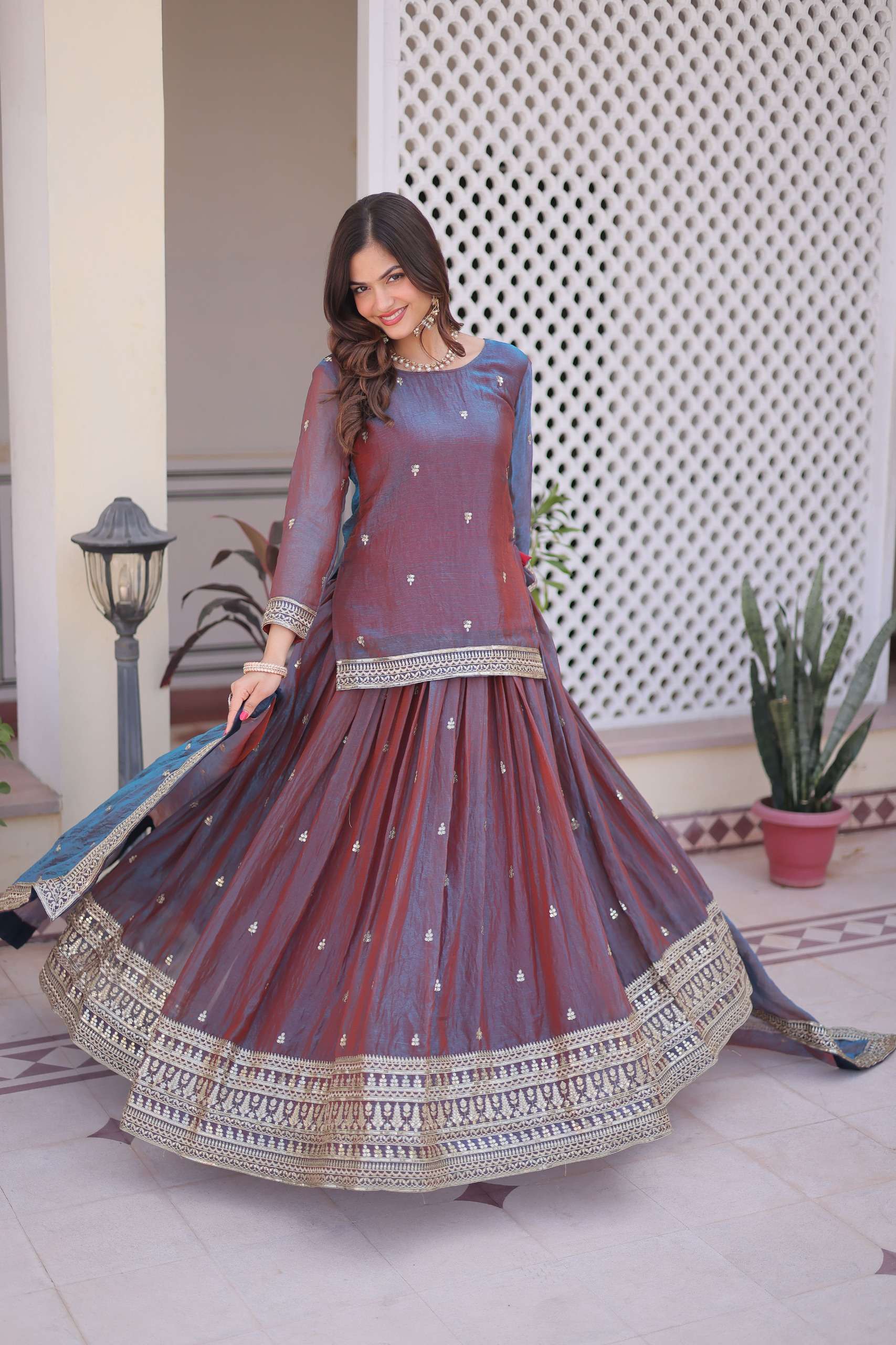 KA 5065 HEAVY BEAUTIFUL FESTIVE SEASON WEAR TOP WITH LEHENGA AND DUPATTA SET 