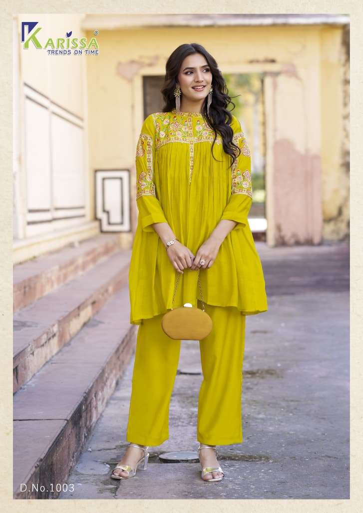  KARISSA ISHIKA VISCOSE PREETY LOOK DESIGNER LADIES CO-ORD SET