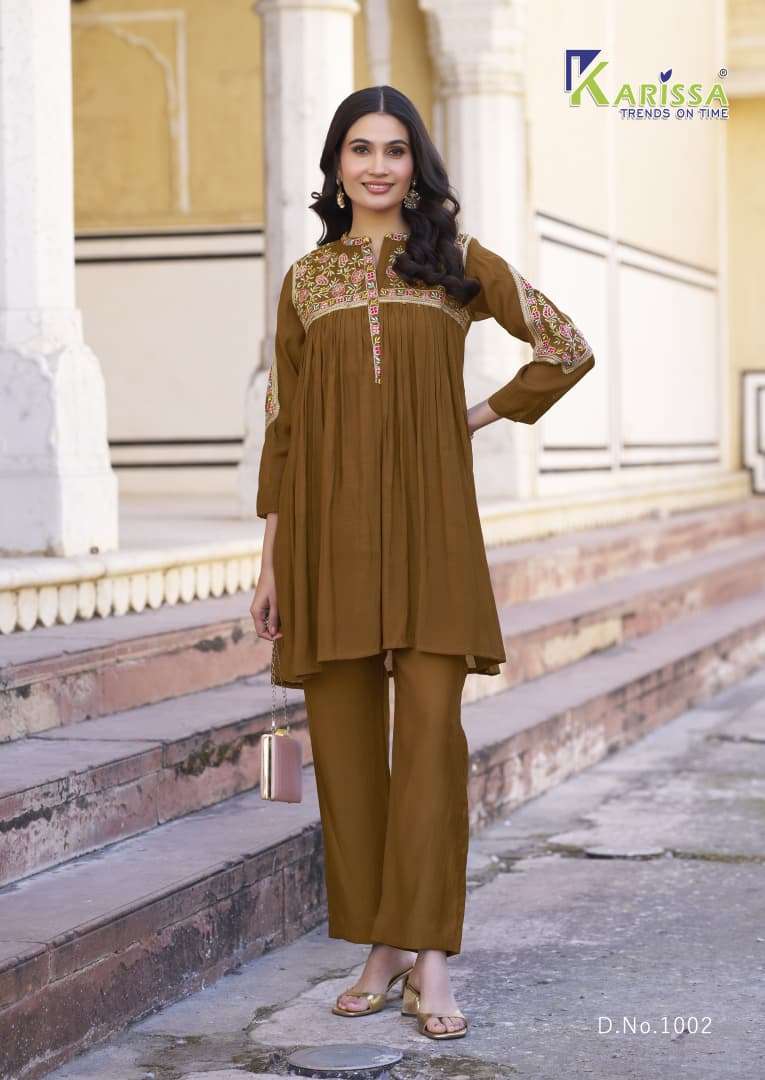  KARISSA ISHIKA VISCOSE PREETY LOOK DESIGNER LADIES CO-ORD SET