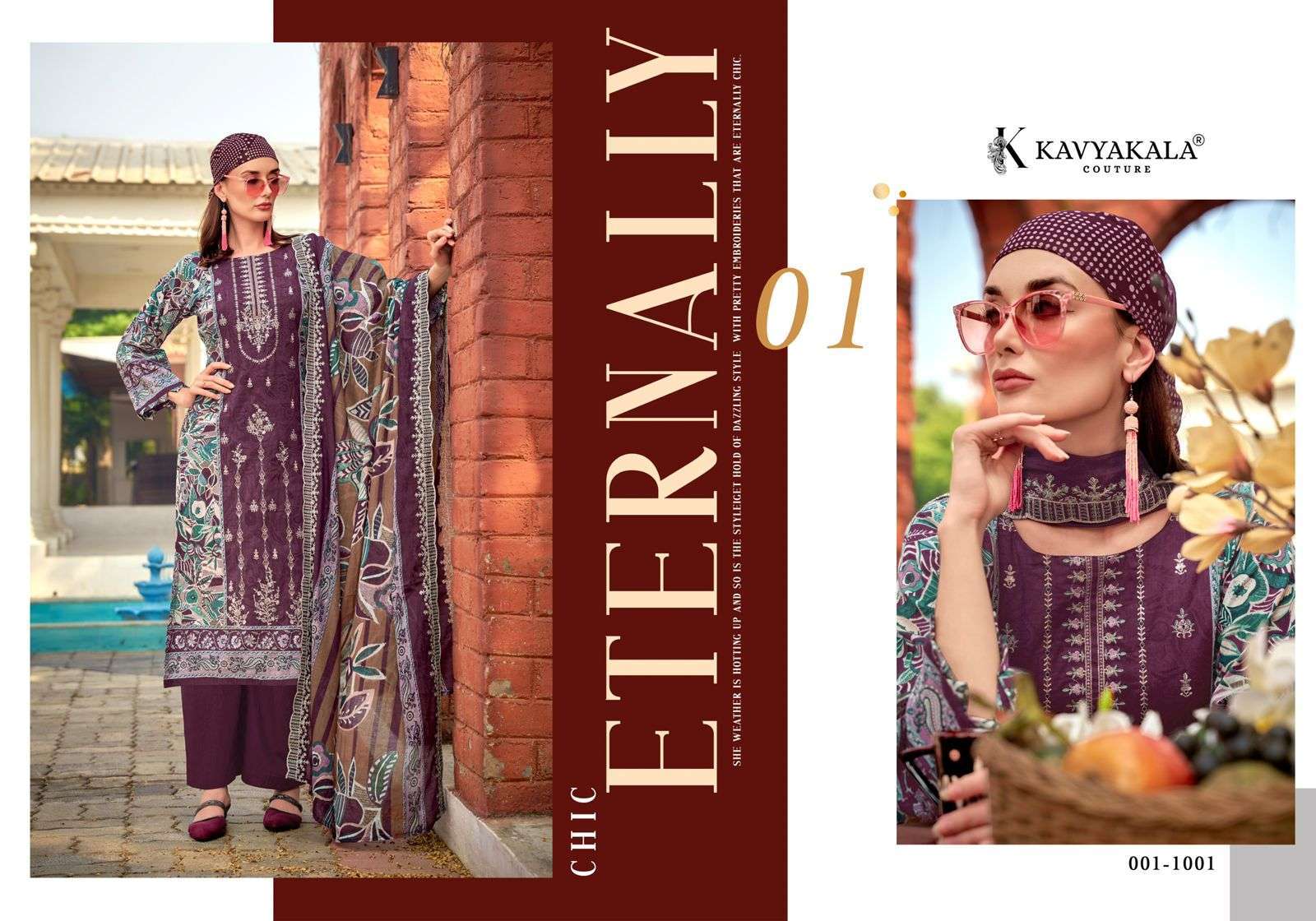 KAVYA‎‎‎ KALA COUTURE BIN SAEED VOL 4 CAMBRIC COTTON DIGITAL PRINT WITH EMBROIDERY WORK SUIT