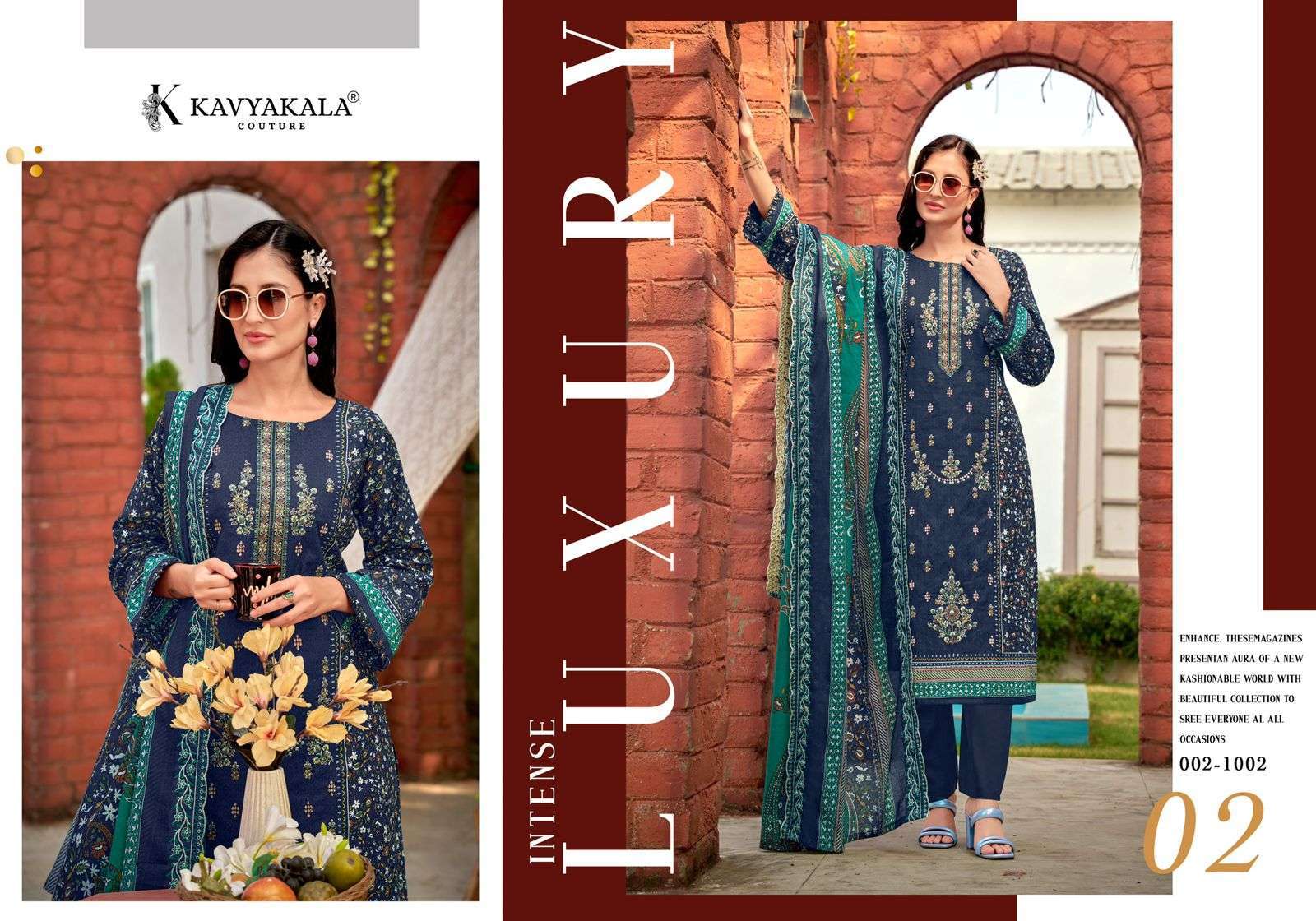 KAVYA‎‎‎ KALA COUTURE BIN SAEED VOL 4 CAMBRIC COTTON DIGITAL PRINT WITH EMBROIDERY WORK SUIT