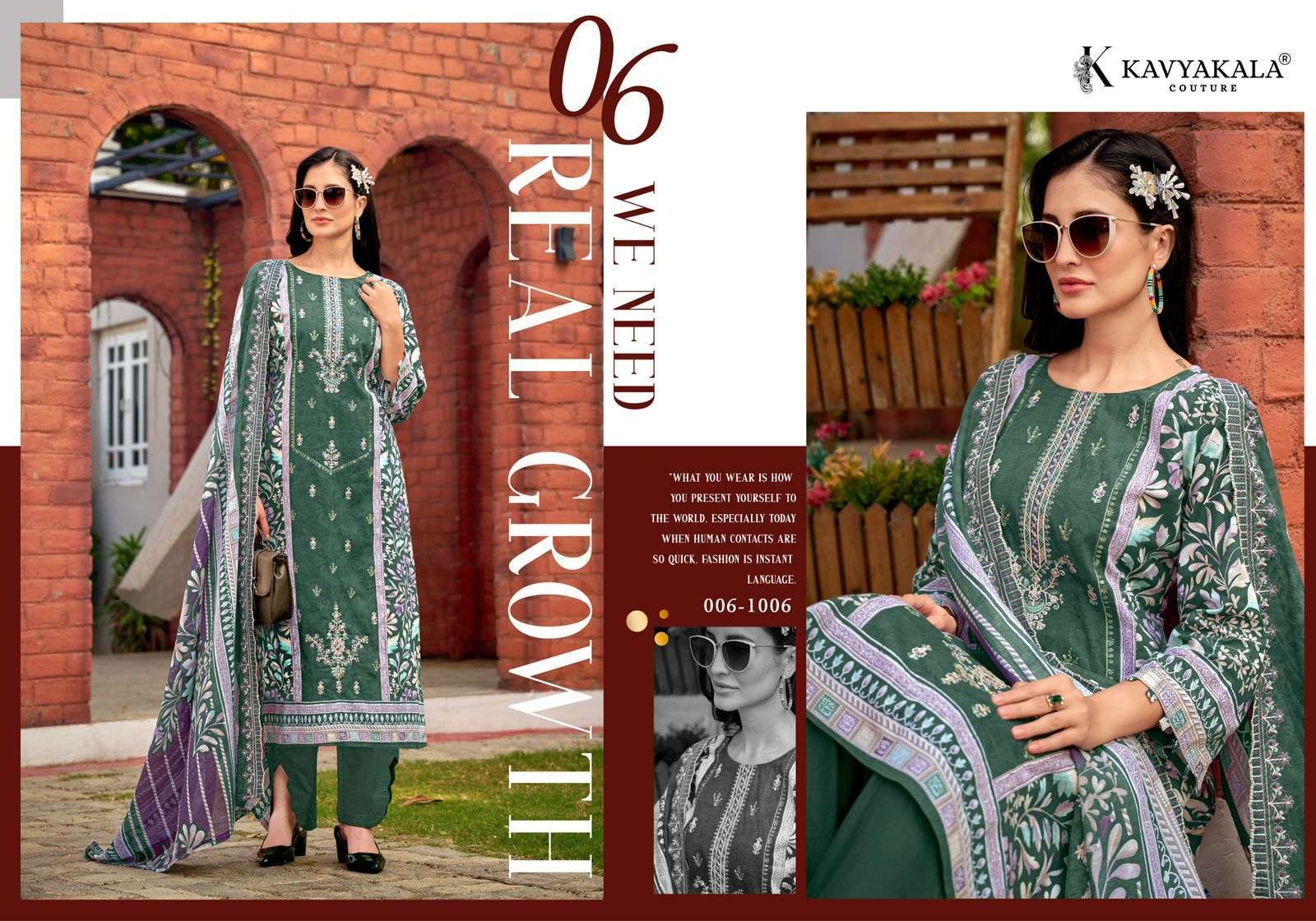 KAVYA‎‎‎ KALA COUTURE BIN SAEED VOL 4 CAMBRIC COTTON DIGITAL PRINT WITH EMBROIDERY WORK SUIT