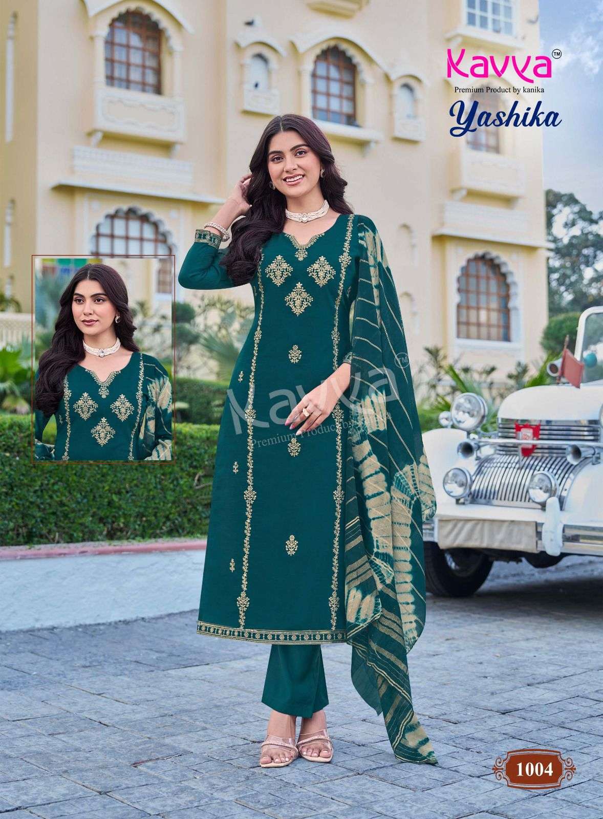 KAVYA YASHIKA VOL 1 FANCY WORK LADIES KURTI BOTTOM AND DUPATTA SET 