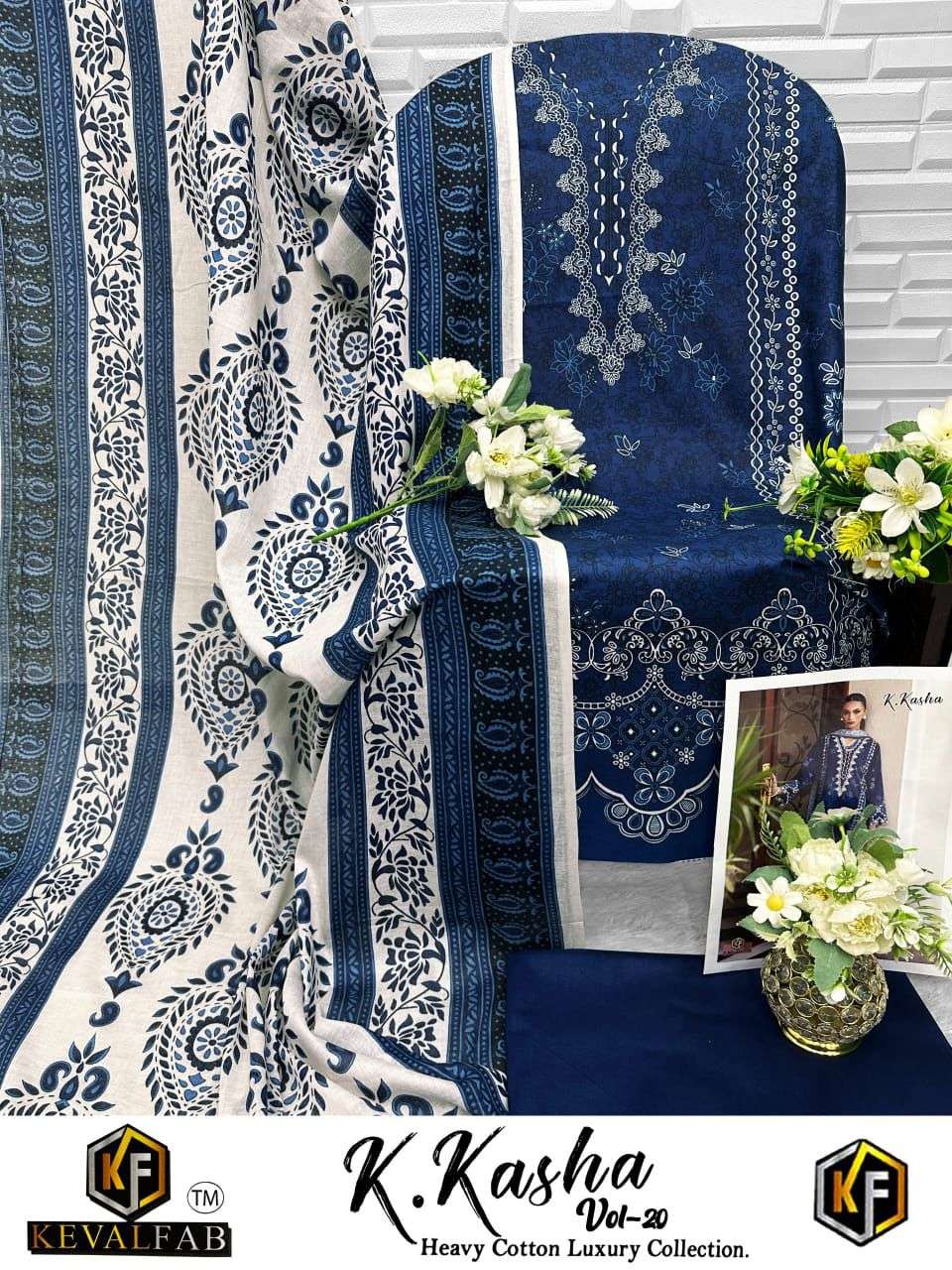 KEVAL FAB K KASHA VOL 20 COTTON DIGITAL STYLE PRINTS SALWAR SUIT