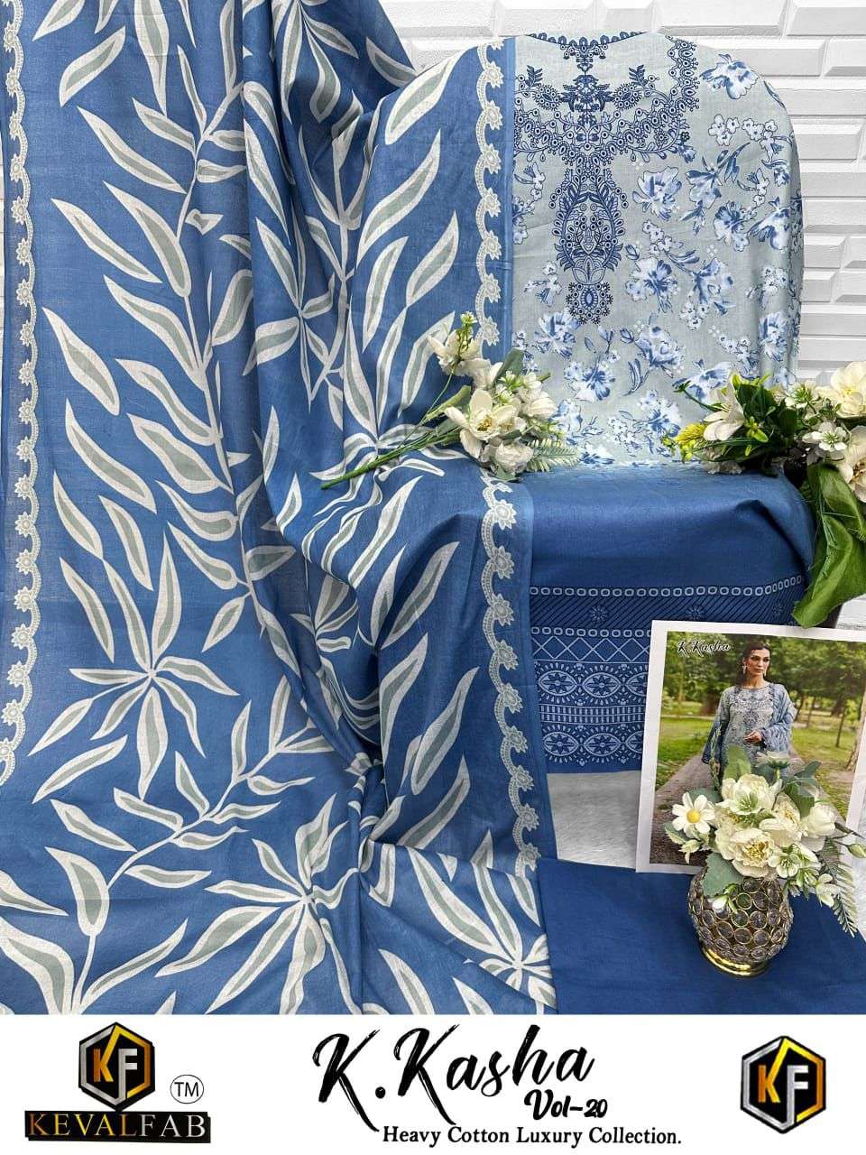 KEVAL FAB K KASHA VOL 20 COTTON DIGITAL STYLE PRINTS SALWAR SUIT
