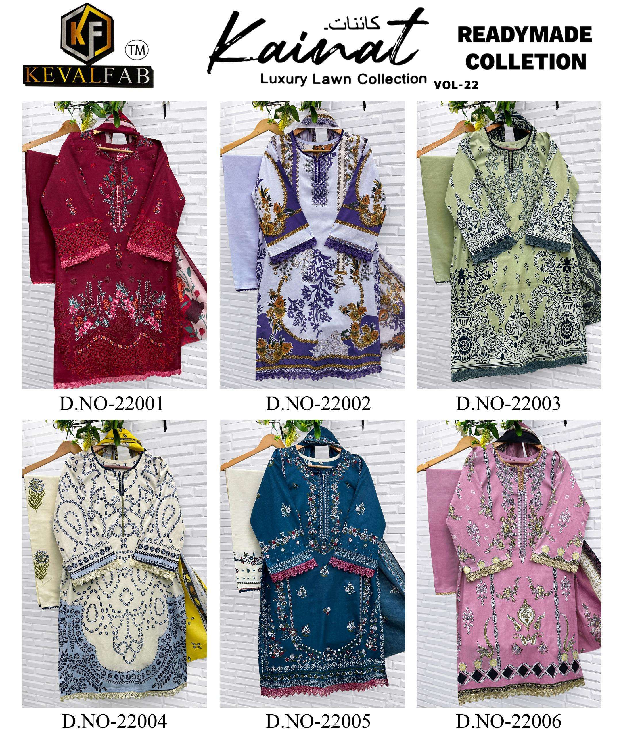 KEVAL FAB KAINAT VOL 22 READY MADE COLLECTION 