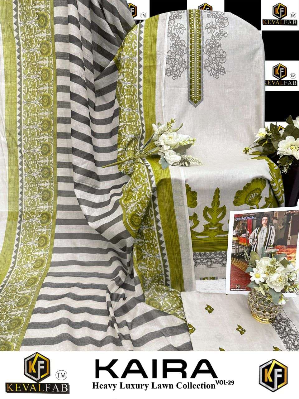 KEVAL FAB KAIRA VOL 29 LAWN COTTON DIGITAL KARACHI PRINTS SALWAR SUIT