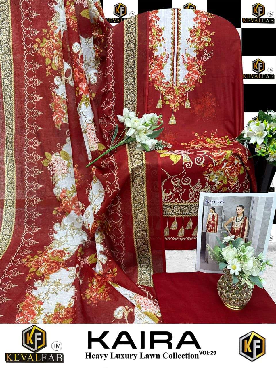 KEVAL FAB KAIRA VOL 29 LAWN COTTON DIGITAL KARACHI PRINTS SALWAR SUIT